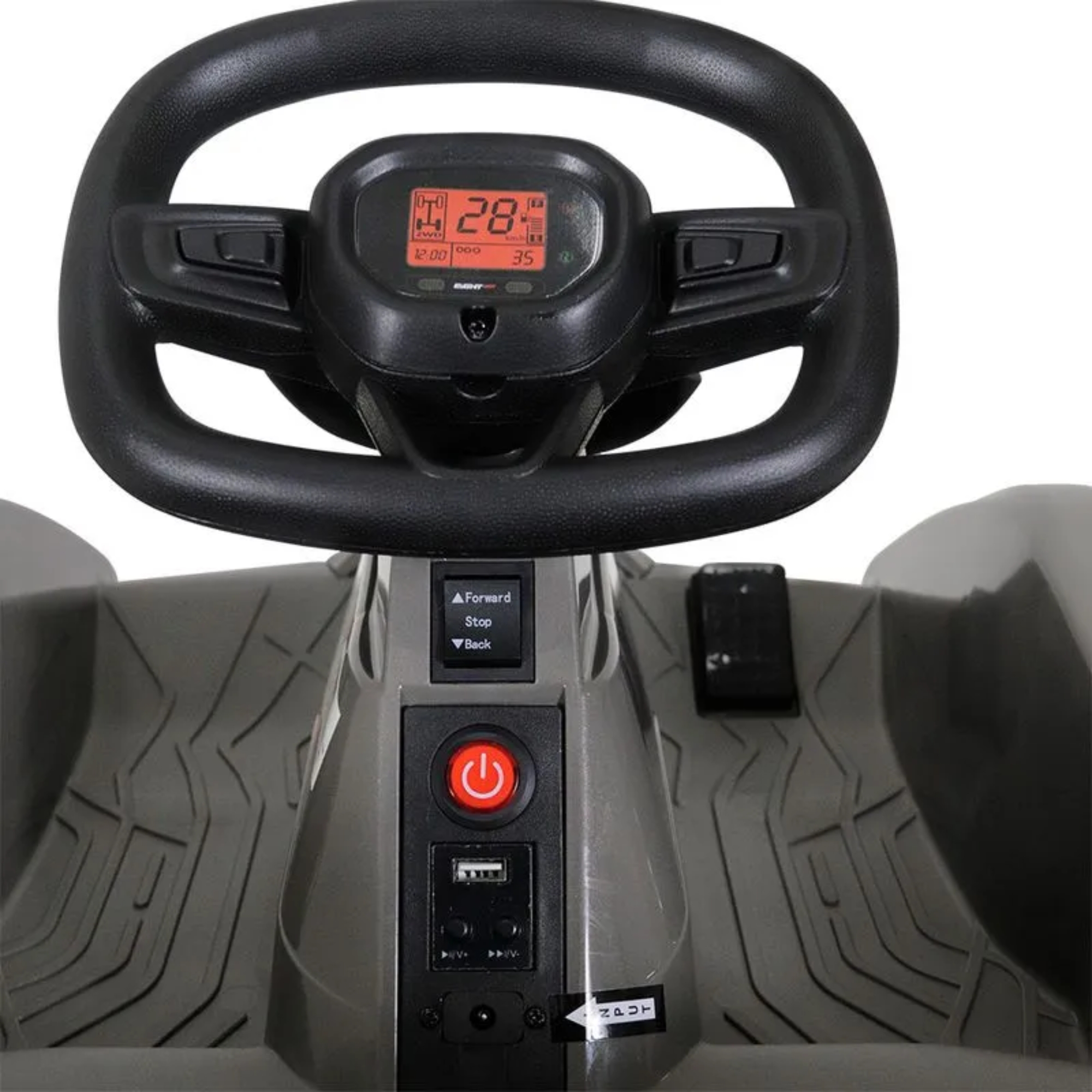 Kart Elétrico Infantil 6V Cinza Mini Bel Controle Som Carregador Até 30kg - 935908
