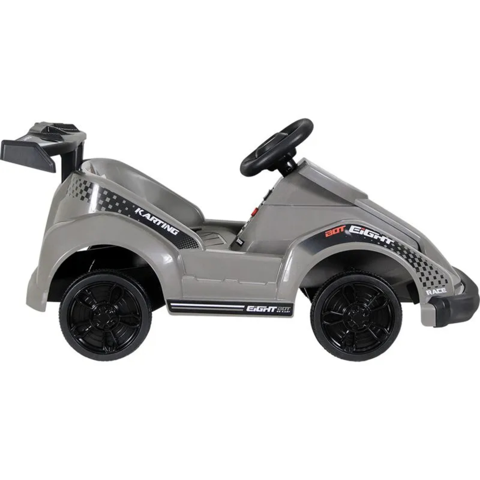 Kart Elétrico Infantil 6V Cinza Mini Bel Controle Som Carregador Até 30kg - 935908