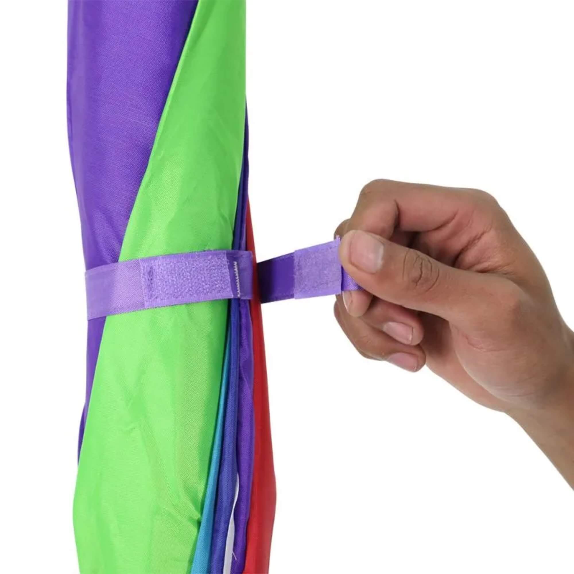 Guarda-Sol Toscana 2,20m em Poliéster e Alumínio Multi-Gomos Colorido Sacola Bel - 22000