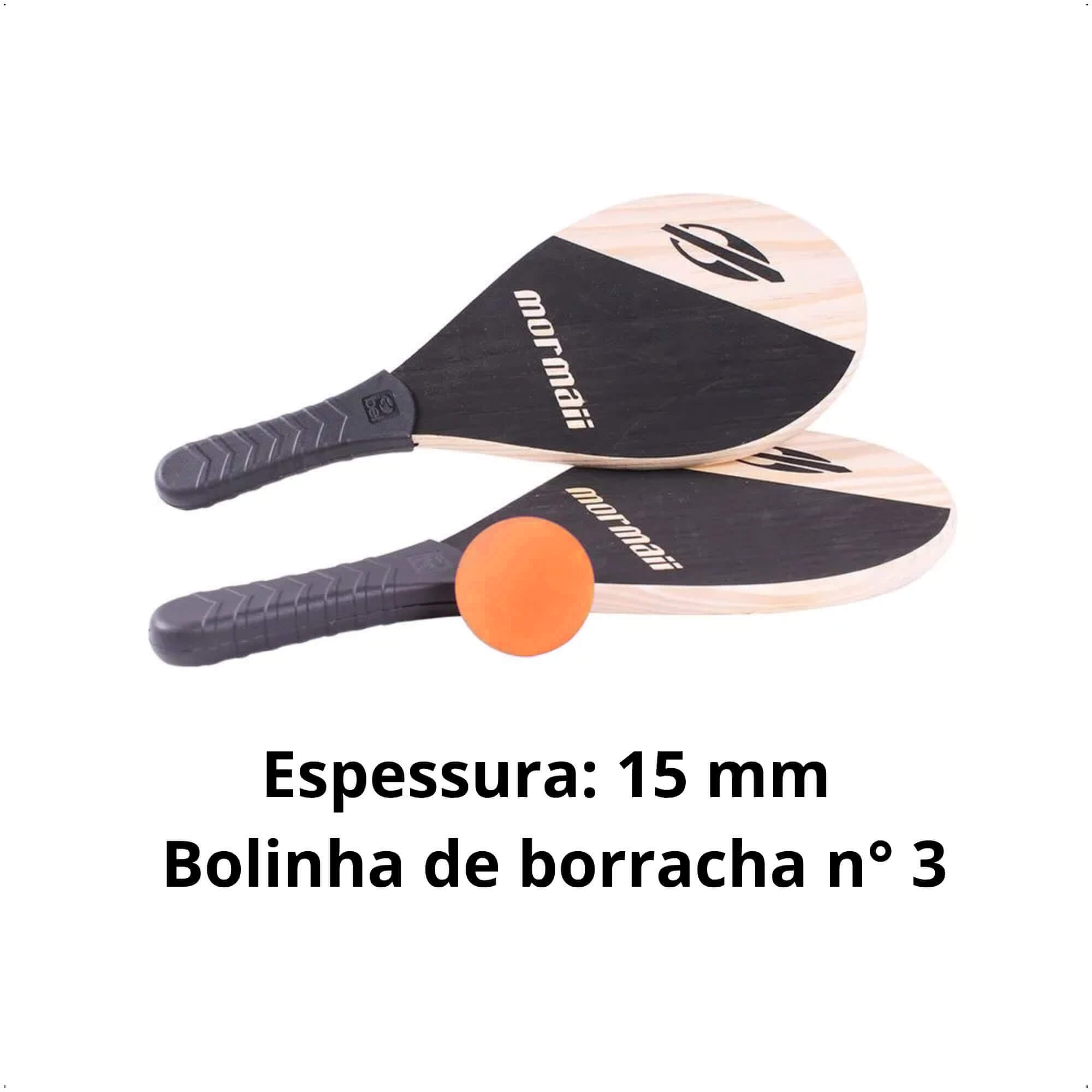 Kit Jogo de Frescobol Mormaii Bel Praia Raquetes Bolinha Sports Borracha - 481800
