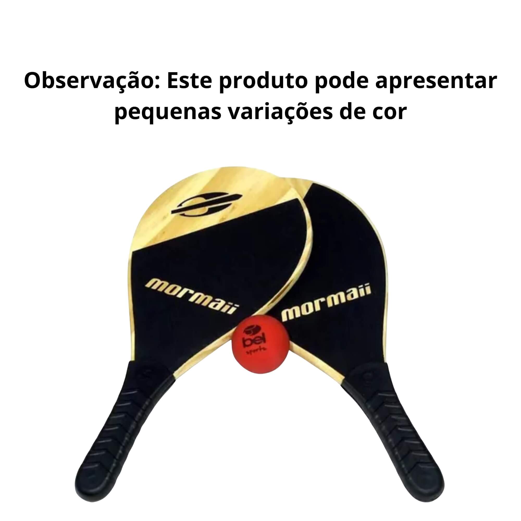 Kit Jogo de Frescobol Mormaii Bel Praia Raquetes Bolinha Sports Borracha - 481800