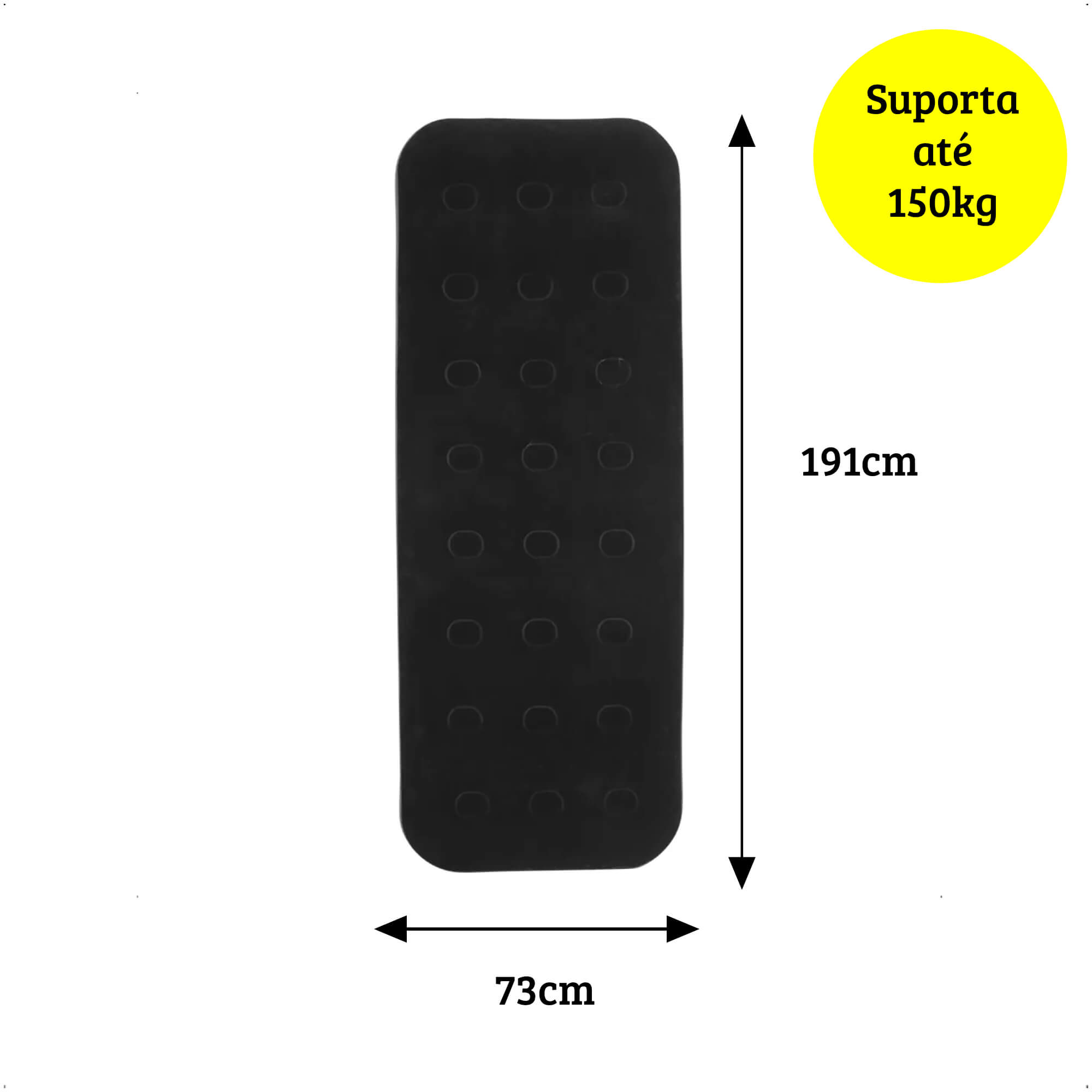 Colchão Inflável Solteiro Deluxe Comfort Preto - Bel 110007