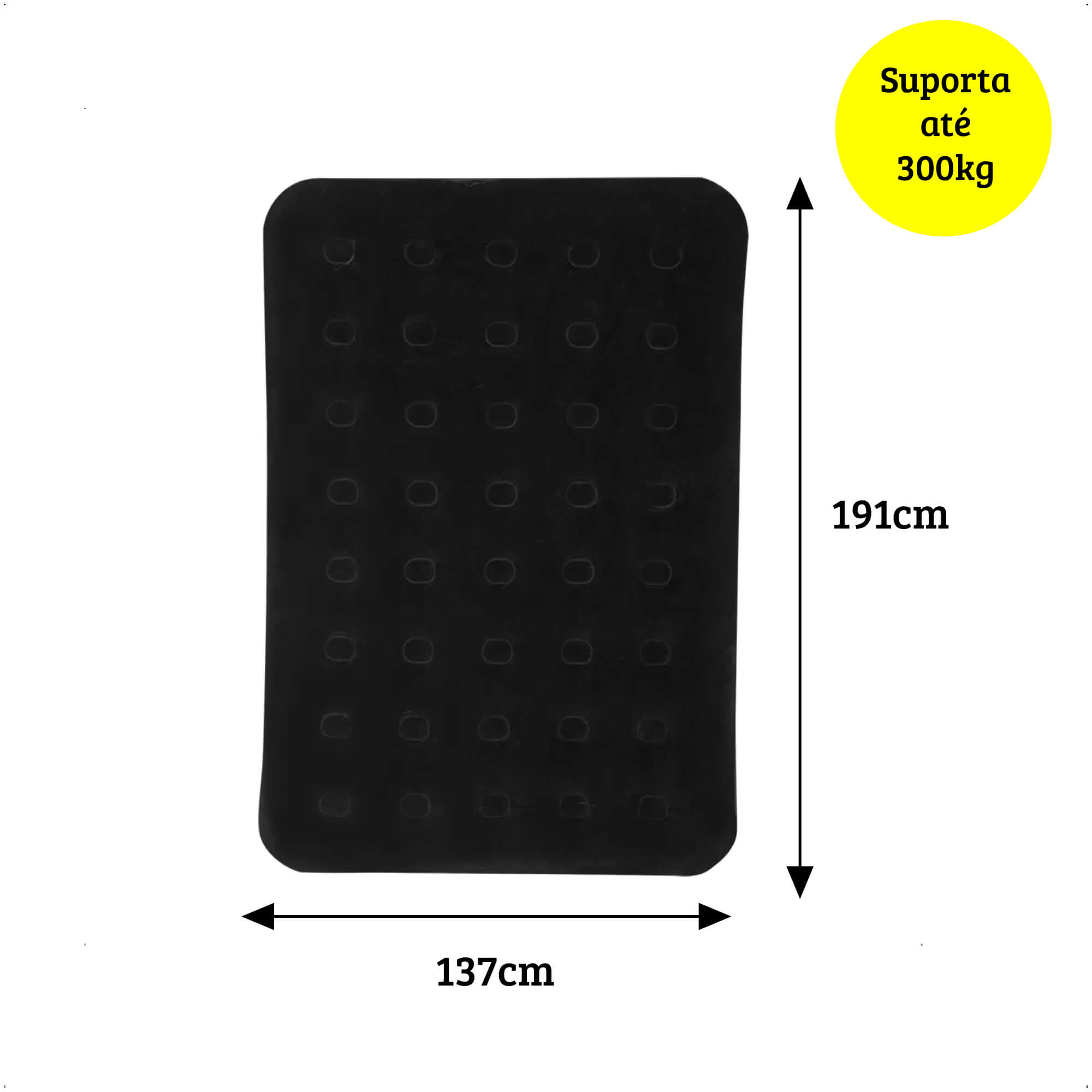 Colchão Inflável Casal Deluxe Comfort Preto - BEL 110207