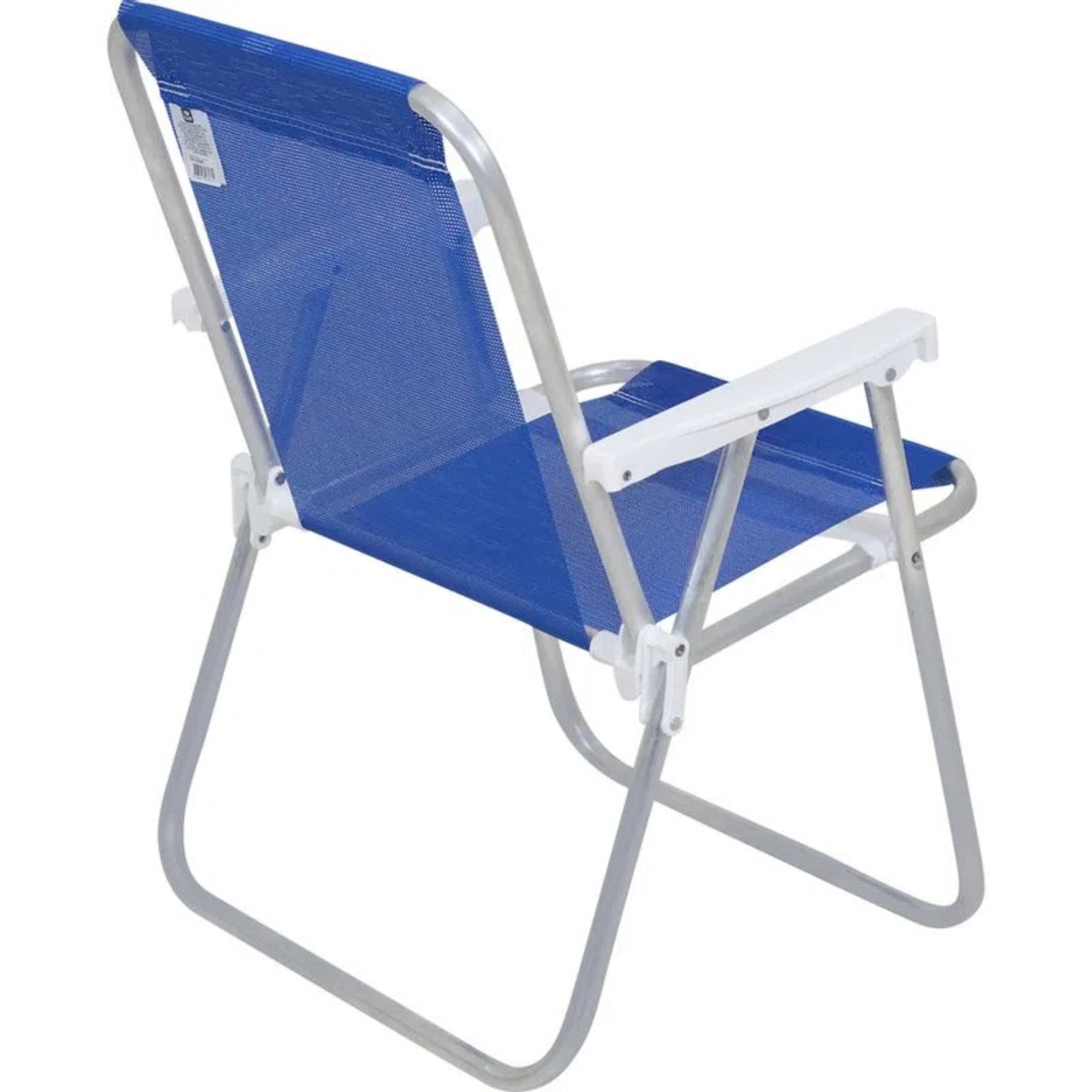 Cadeira de Praia Alta Lazy Alumínio Bel Azul Camping Dobrável Conforto Resistente - 023502