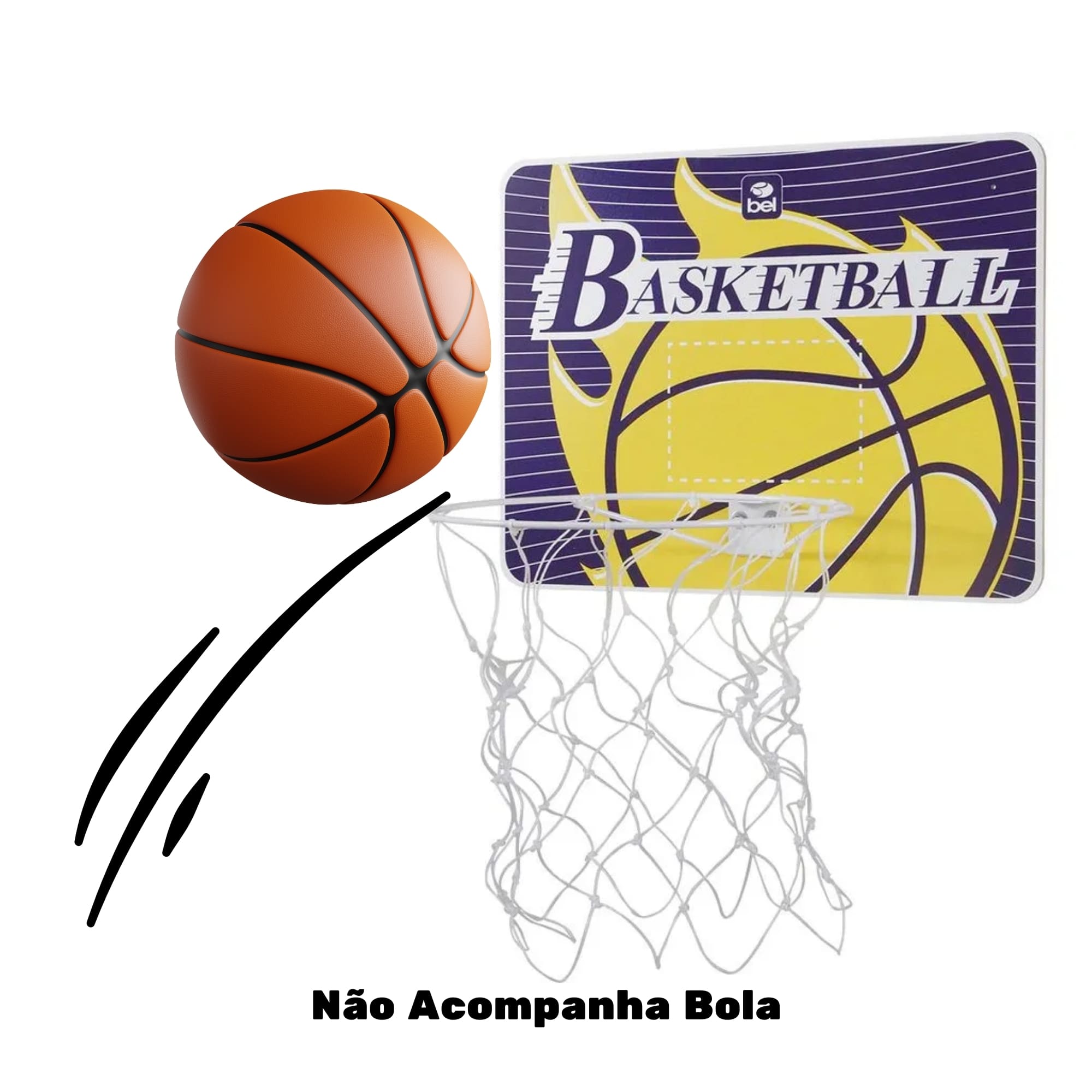 Brinquedo Tabela de Basquete Com Aro Infantil e Rede Bel - 489209