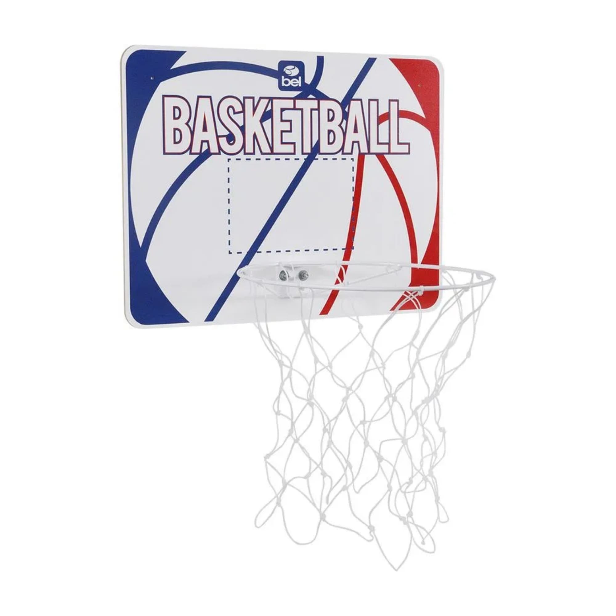 Tabela de Basquete Com Aro e Rede Branco Vermelho e Azul Bel - 489200