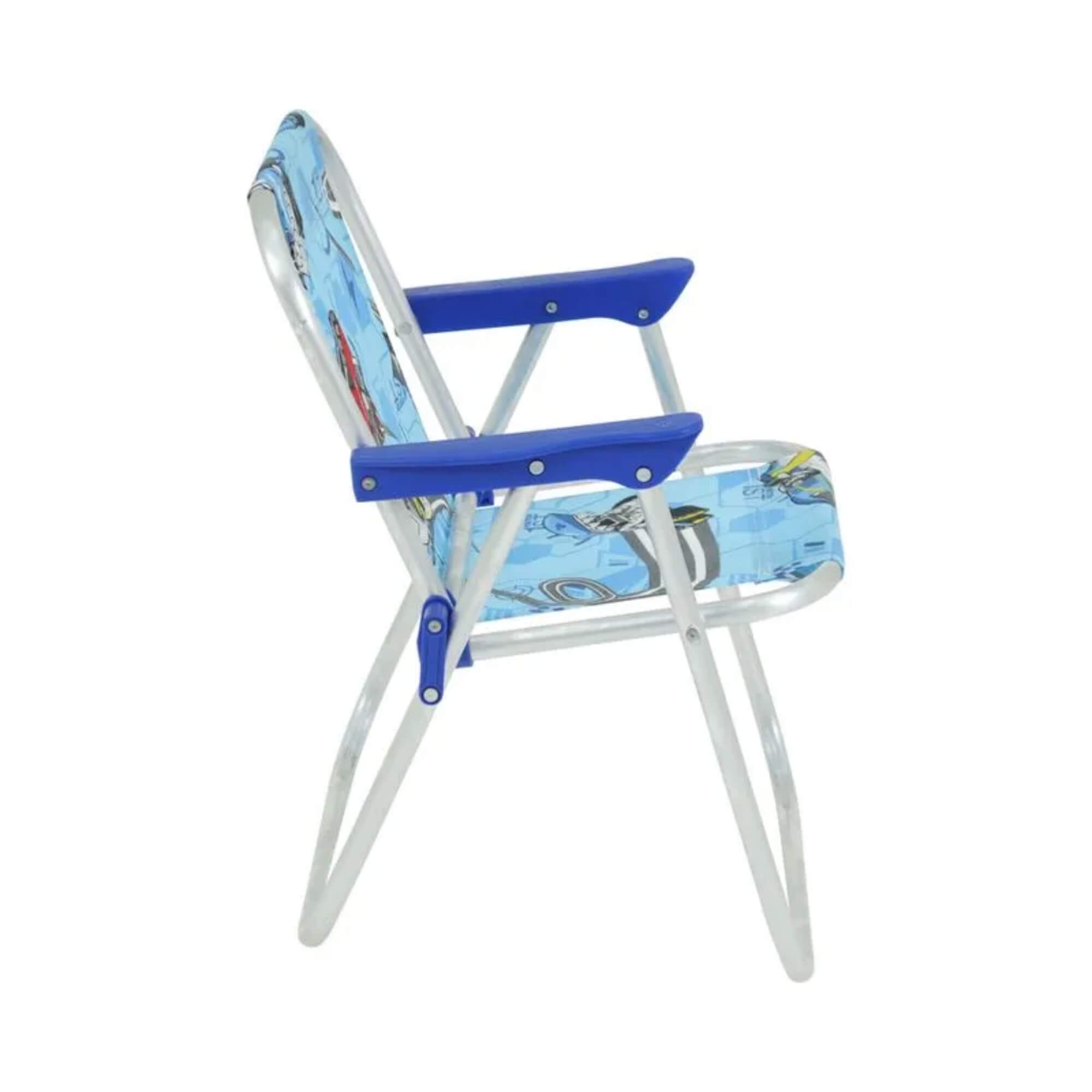 Cadeira de Praia Infantil Hot Wheels Alumínio Dobrável Resistente Estampa Bel - (P55) 025202