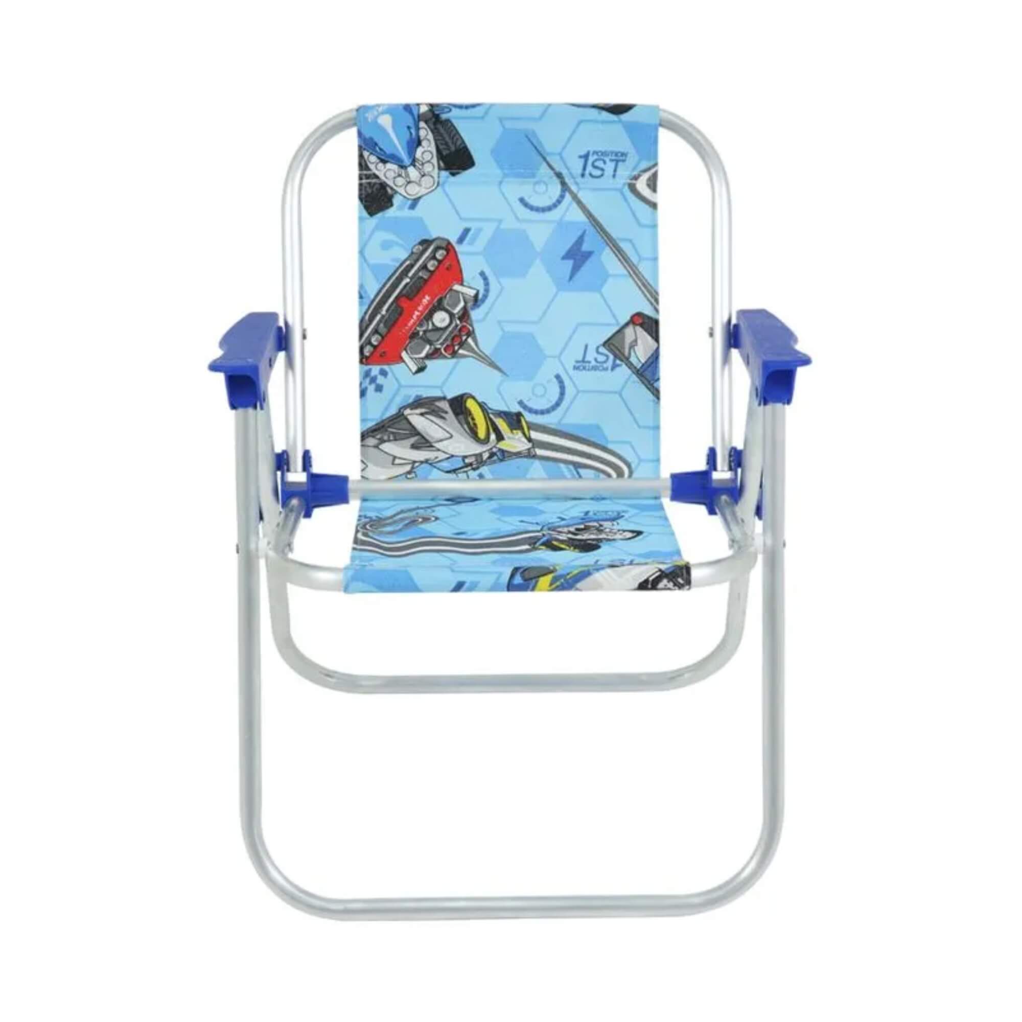 Cadeira de Praia Infantil Hot Wheels Alumínio Dobrável Resistente Estampa Bel - (P55) 025202
