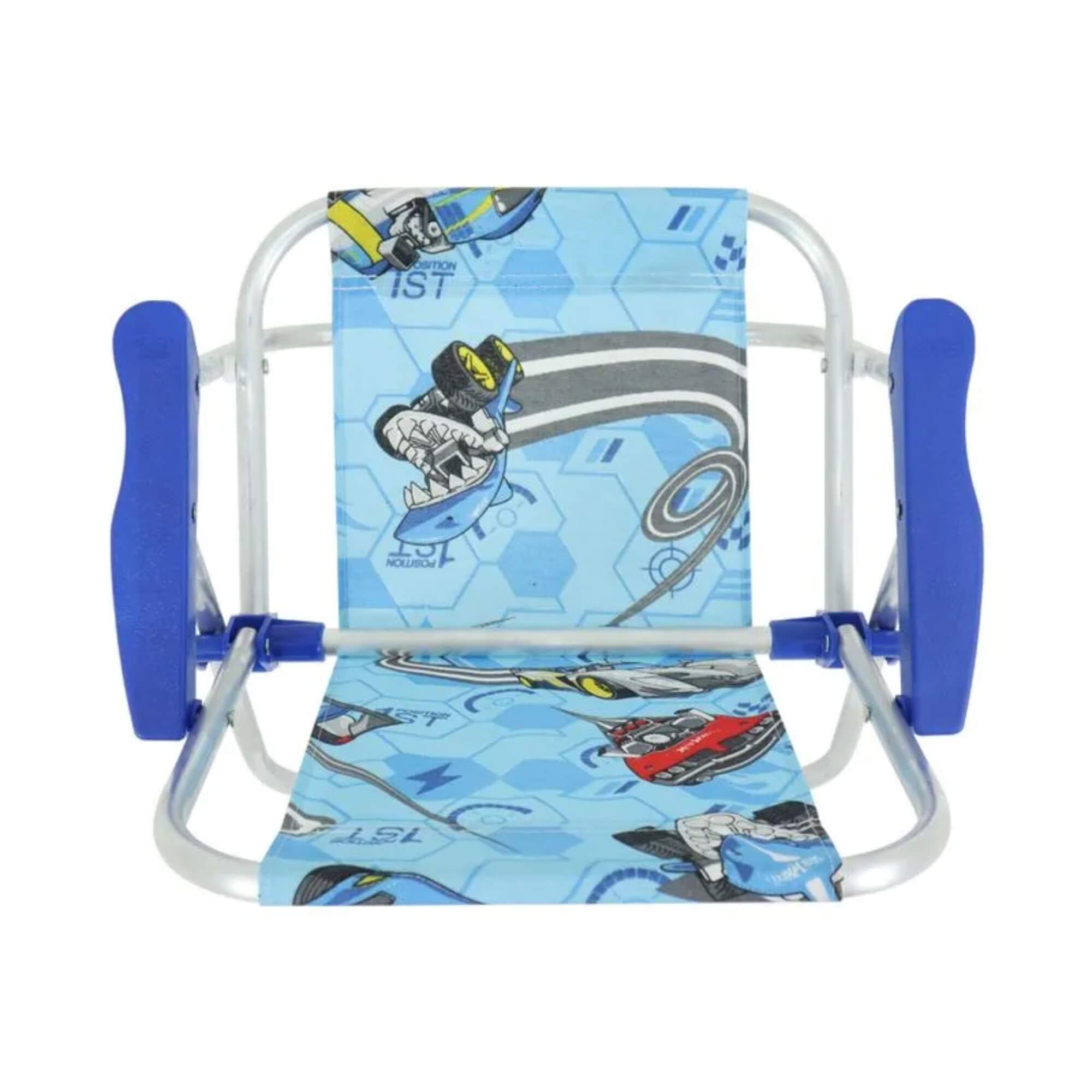 Cadeira de Praia Infantil Hot Wheels Alumínio Dobrável Resistente Estampa Bel - (P55) 025202
