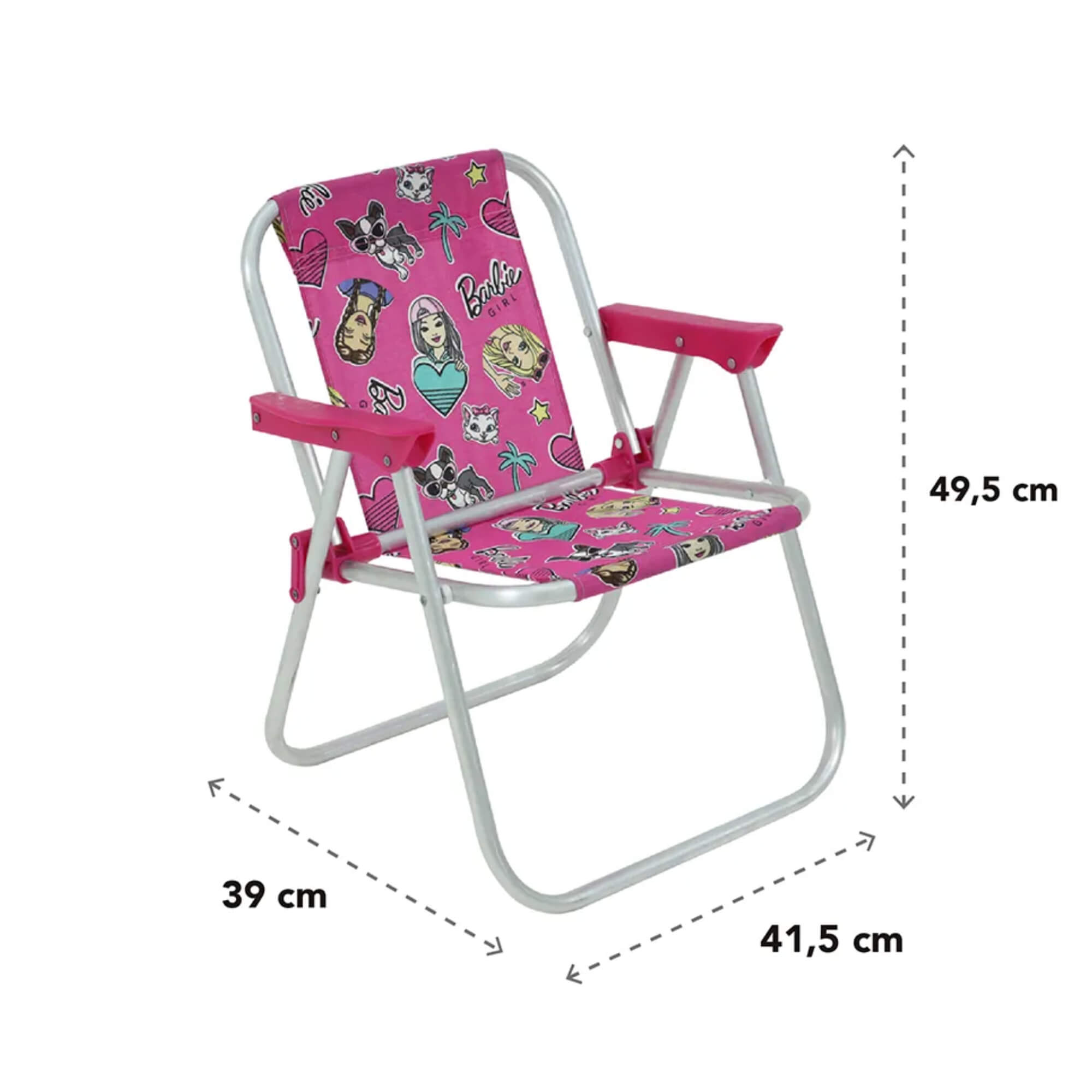 Cadeira de Praia Infantil em Alumínio Barbie Bel (P55) 025210