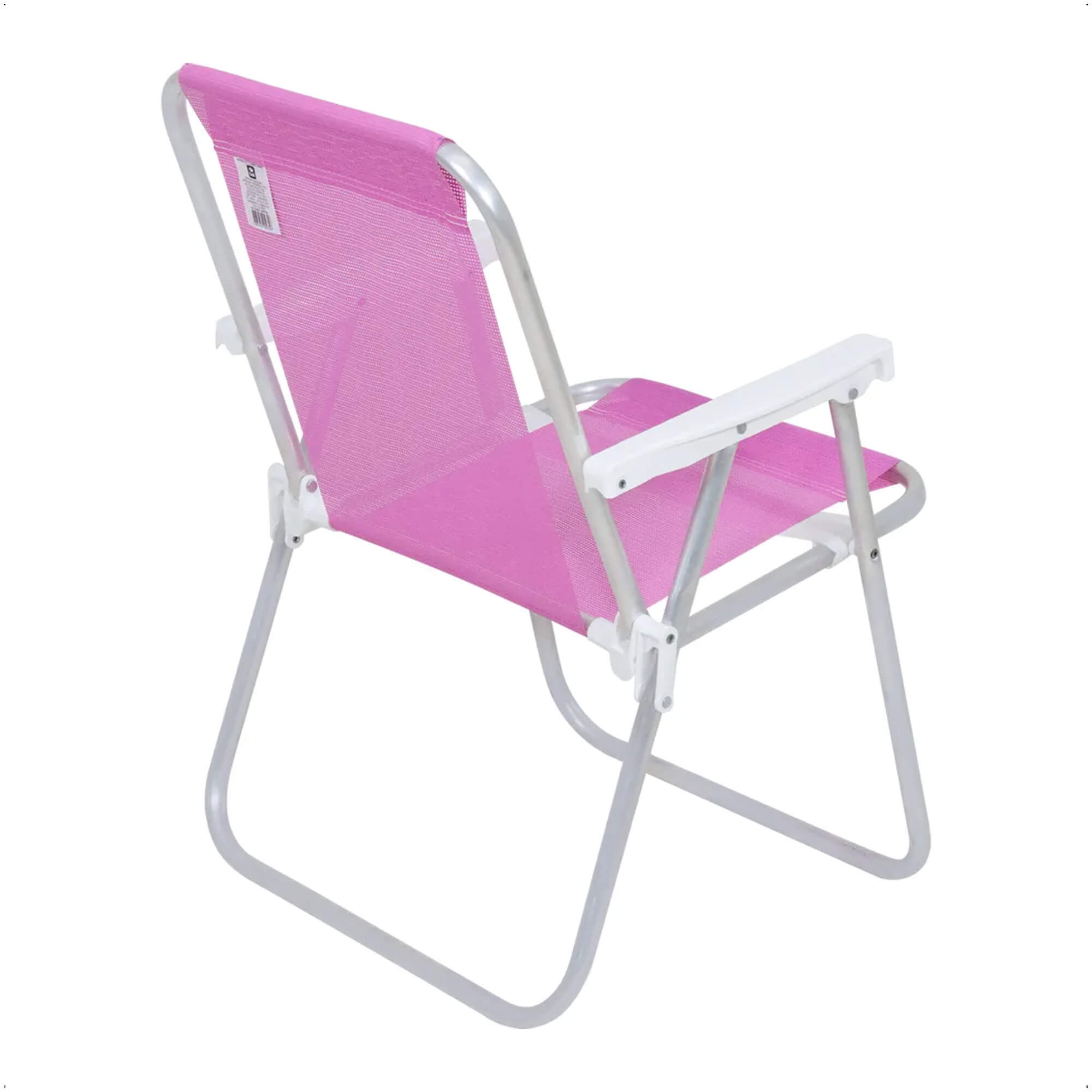Cadeira de Praia Alta Lazy em Alumínio Rosa Suporta até 110kgs Bel - 023510