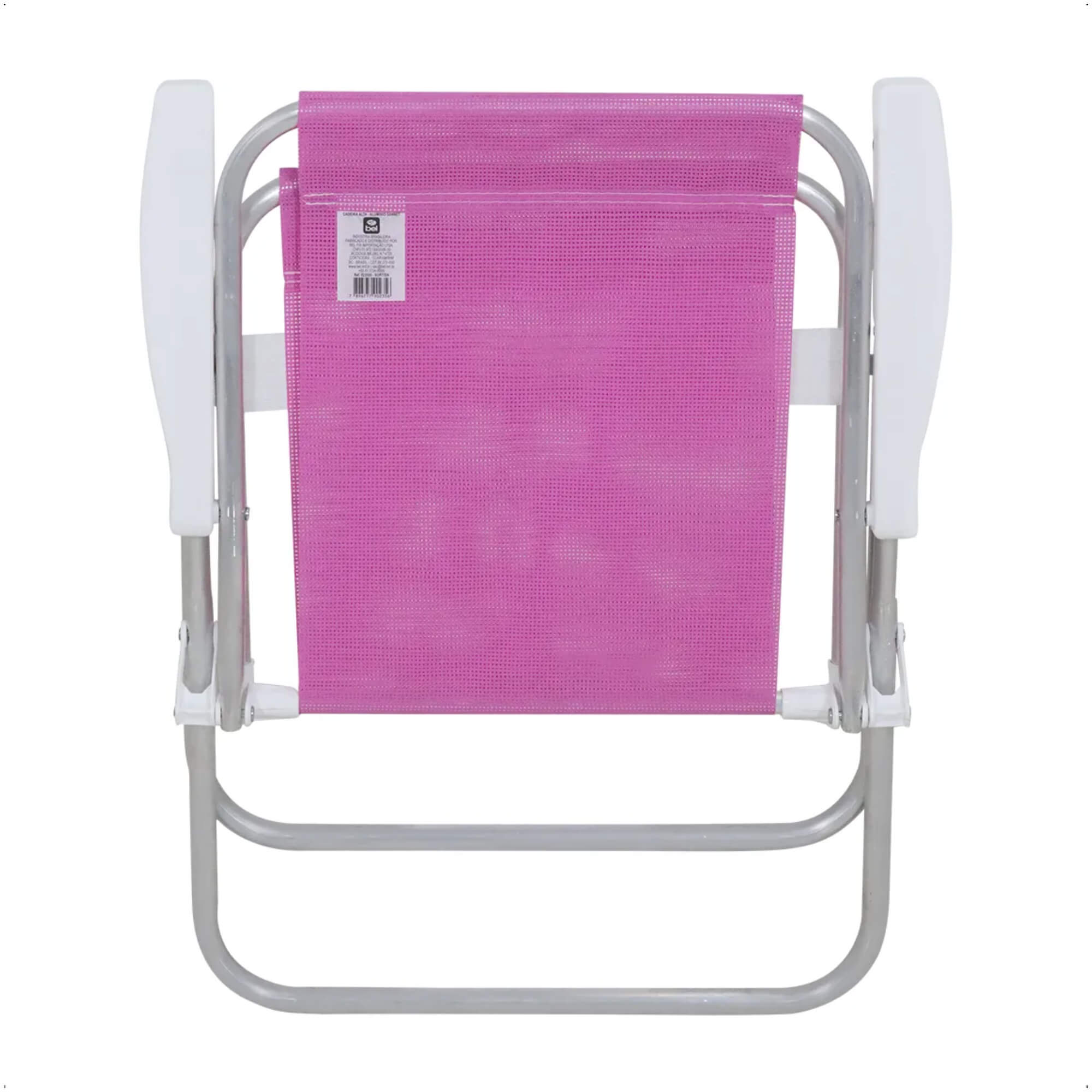 Cadeira de Praia Alta Lazy em Alumínio Rosa Suporta até 110kgs Bel - 023510