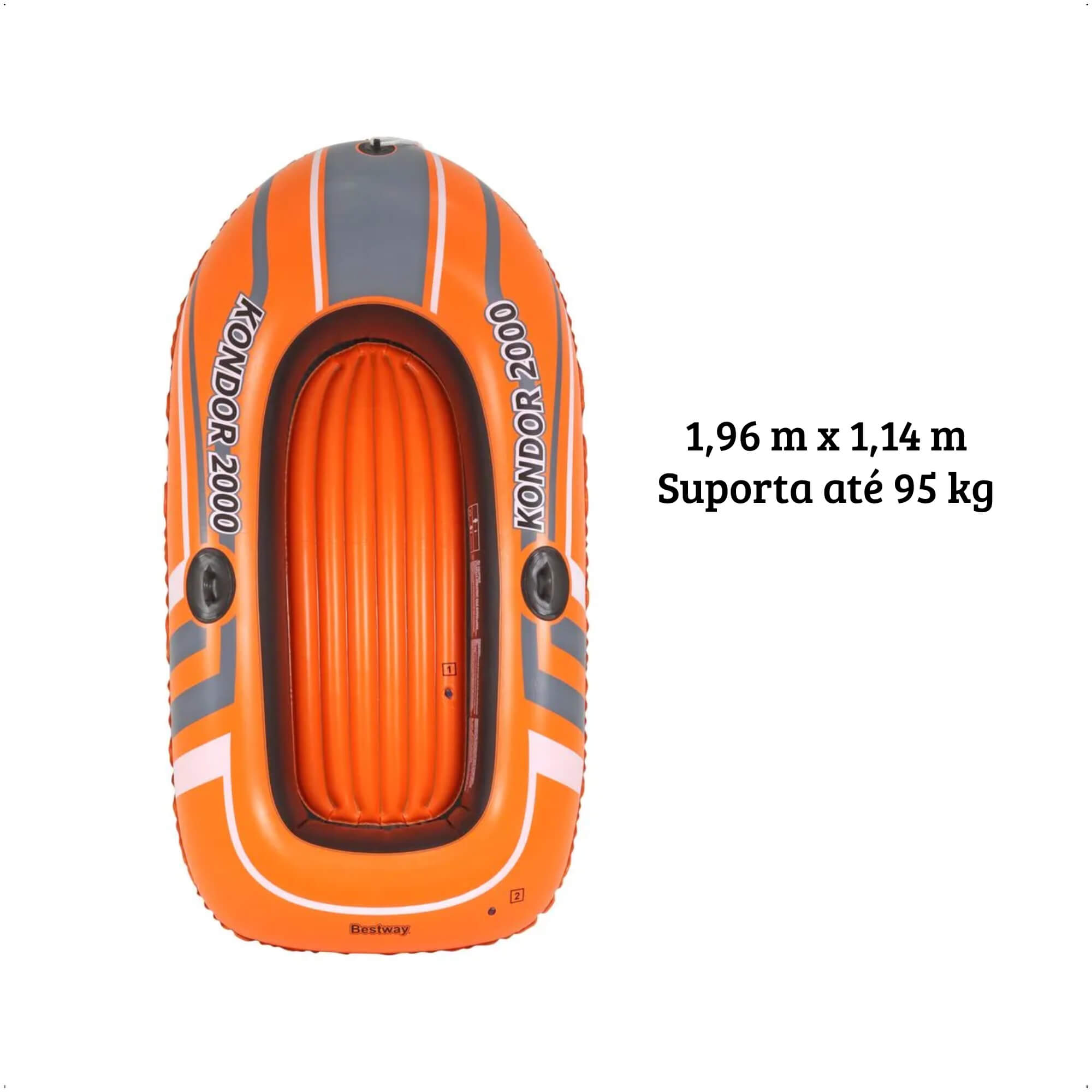 Bote Inflável Hydro-Force Raft Com Remo 1,96 m X 1,14 m + Bomba De Ar Bel 599800