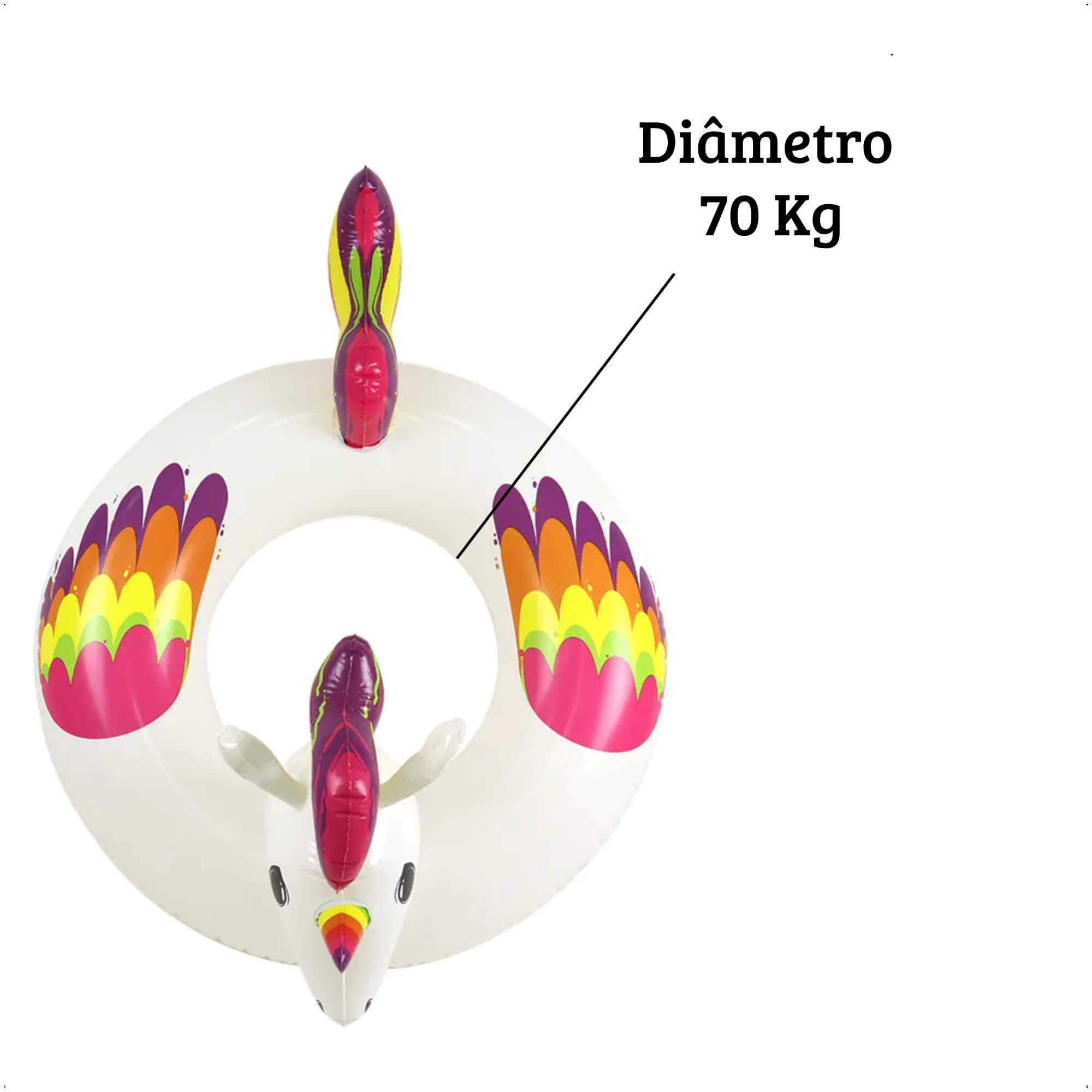 Boia Inflável Circular Unicórnio 1,10m x 80cm x 71cm (P55) BEL - 149900