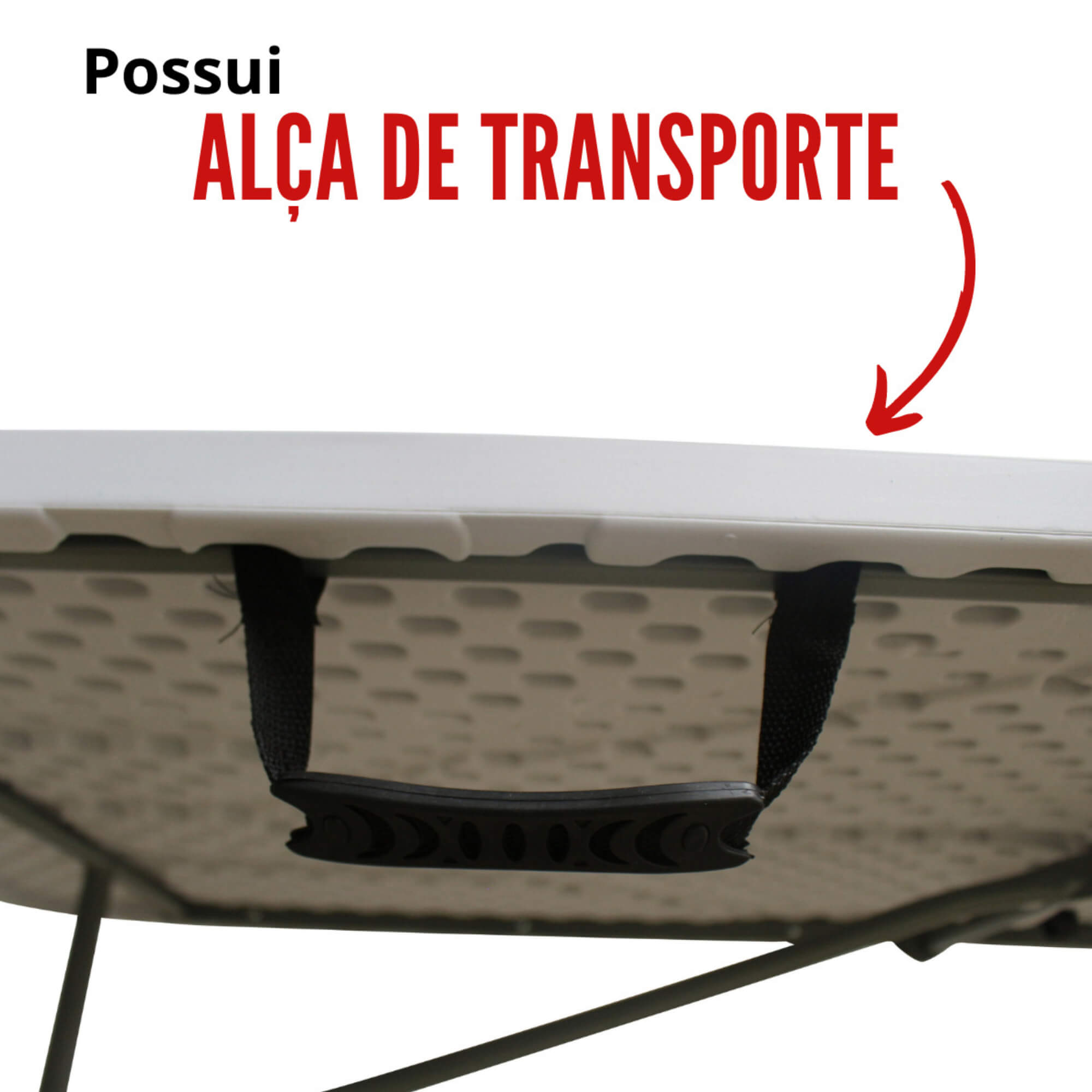 Mesa Camping Dobrável Vira Maleta com Alça Prática Compacta Ajustável 1,80x0,73m Importway - IWMCD