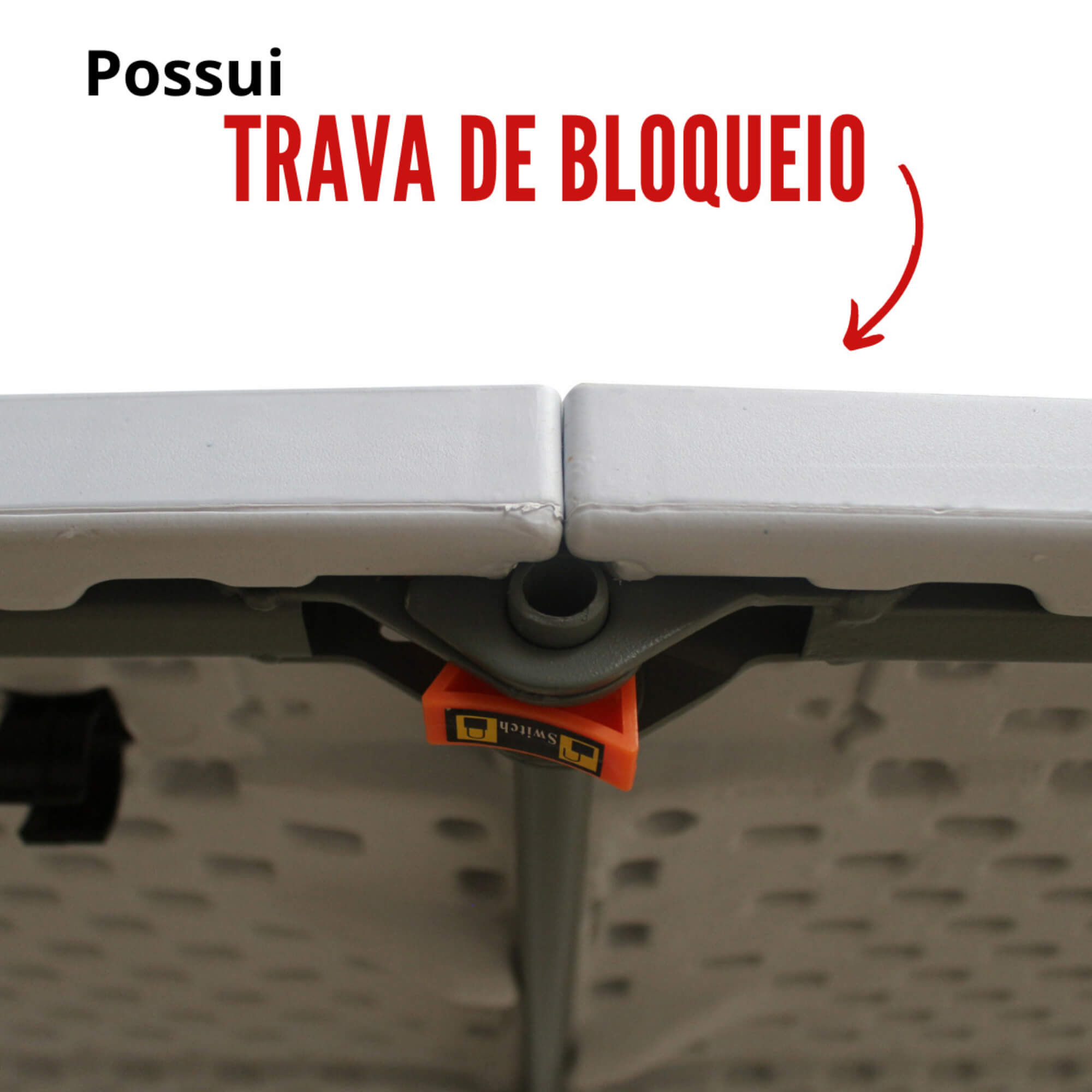 Mesa Camping Dobrável Vira Maleta com Alça Prática Compacta Ajustável 1,80x0,73m Importway - IWMCD