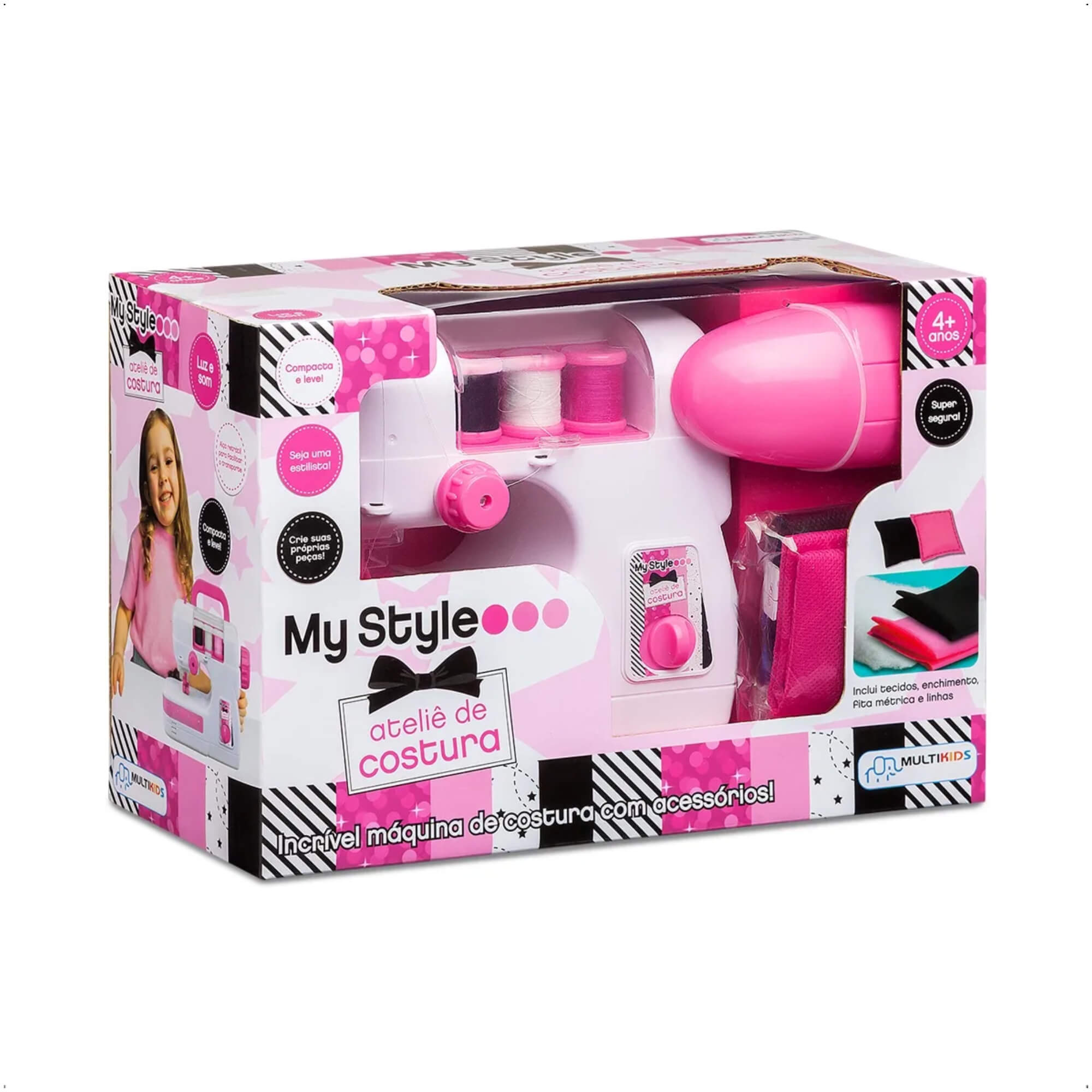 Brinquedo Maquina e Ateliê de Costura Com Acessórios My Style Acima dos 4 Anos Multikids - BR1229