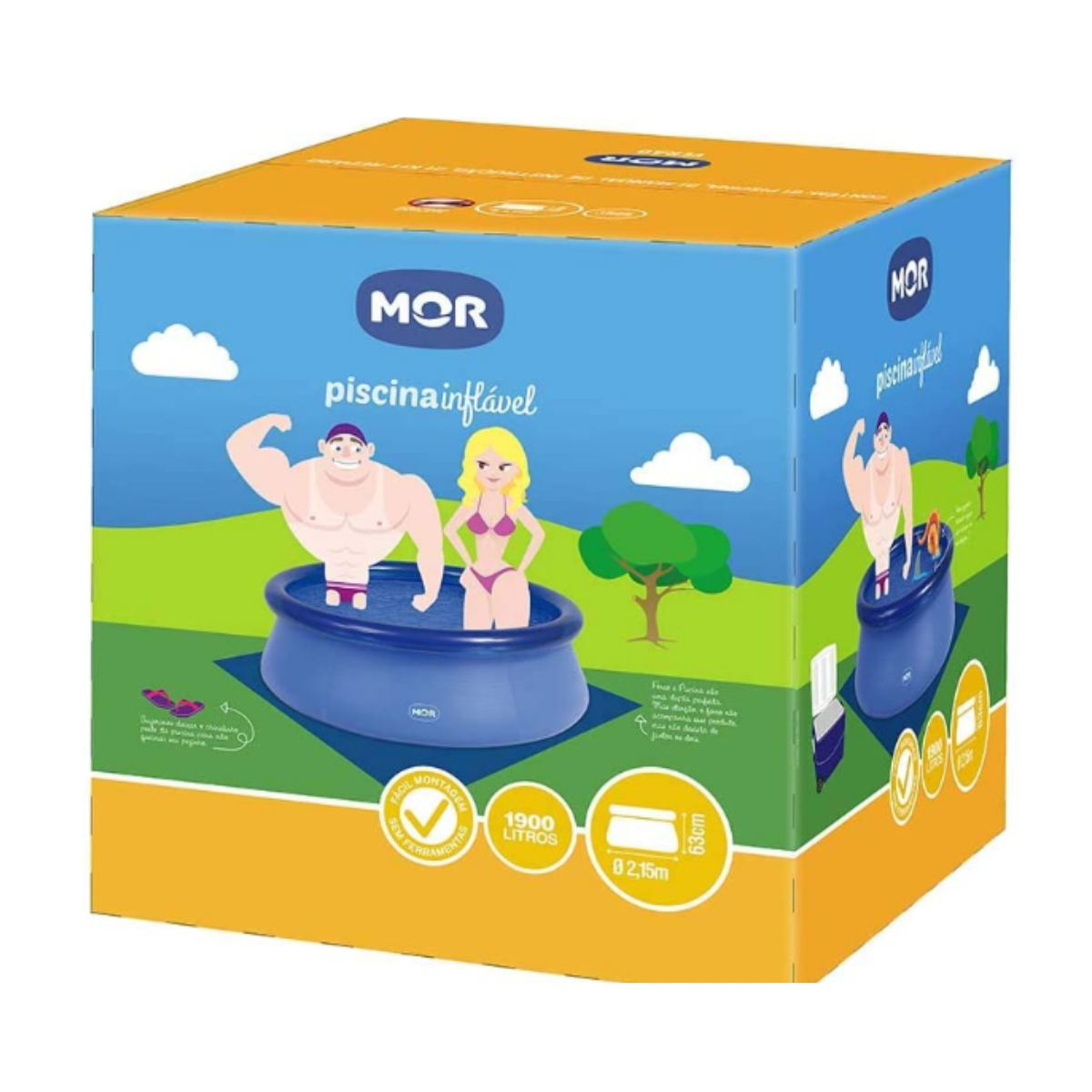 Piscina Borda Inflável PVC 1.900 Litros Cor Azul com Kit Reparo MOR - 001049