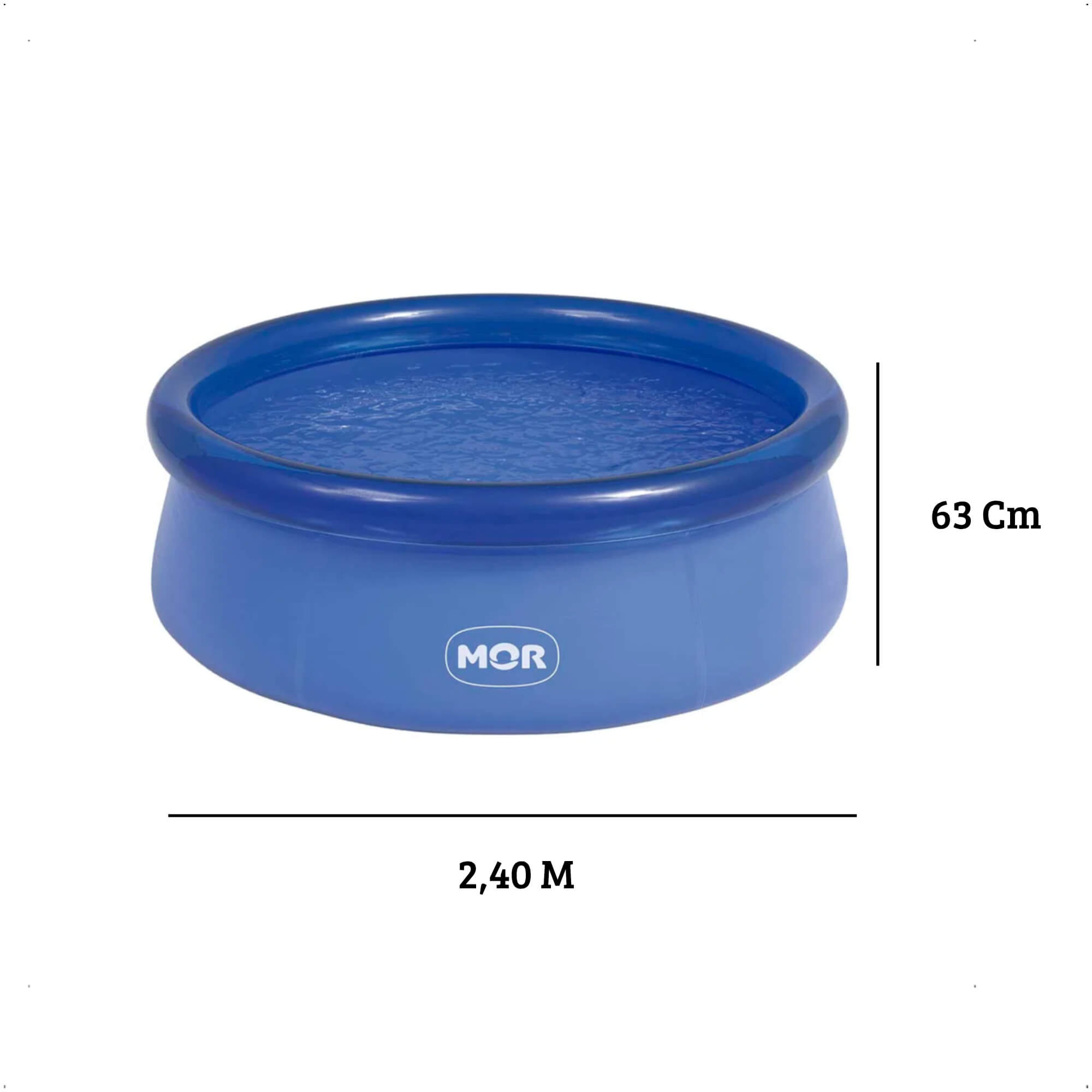 Piscina Borda Inflável PVC 2.400 Litros Cor Azul com Kit Reparo MOR - 001053
