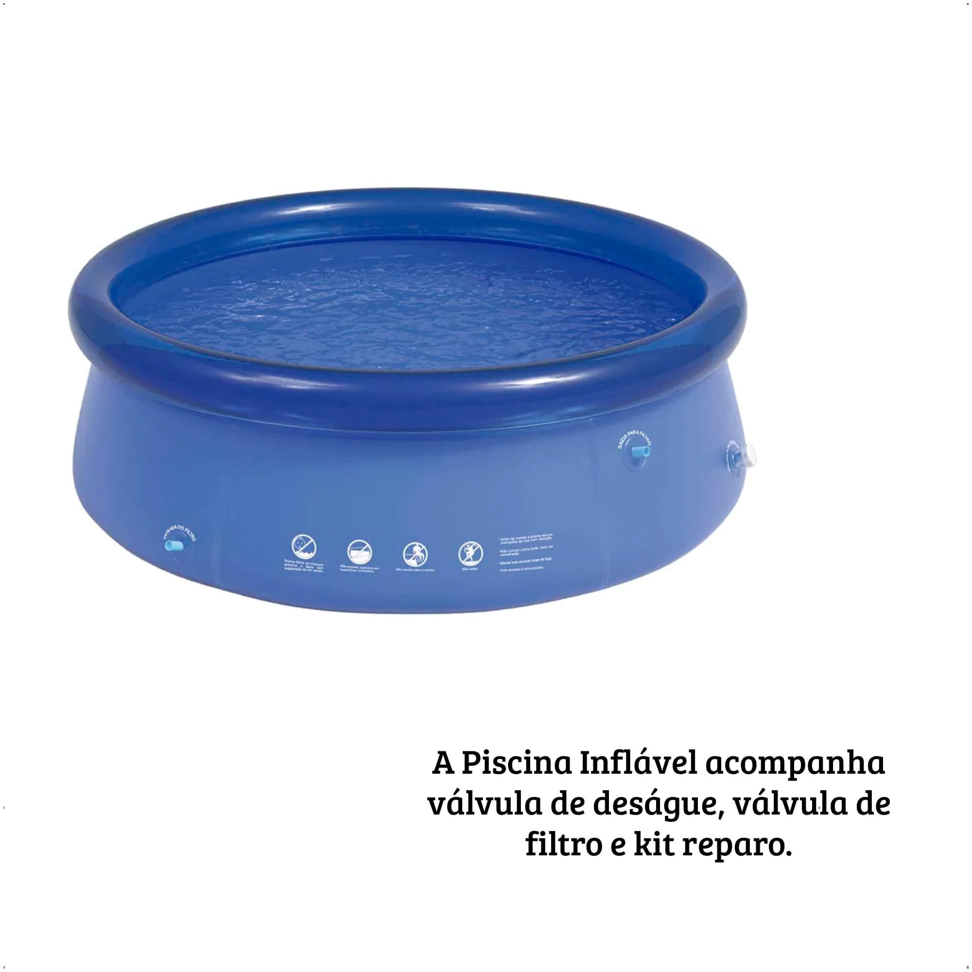 Piscina Borda Inflável PVC 4.600 Litros Azul com Kit Reparo MOR - 001054