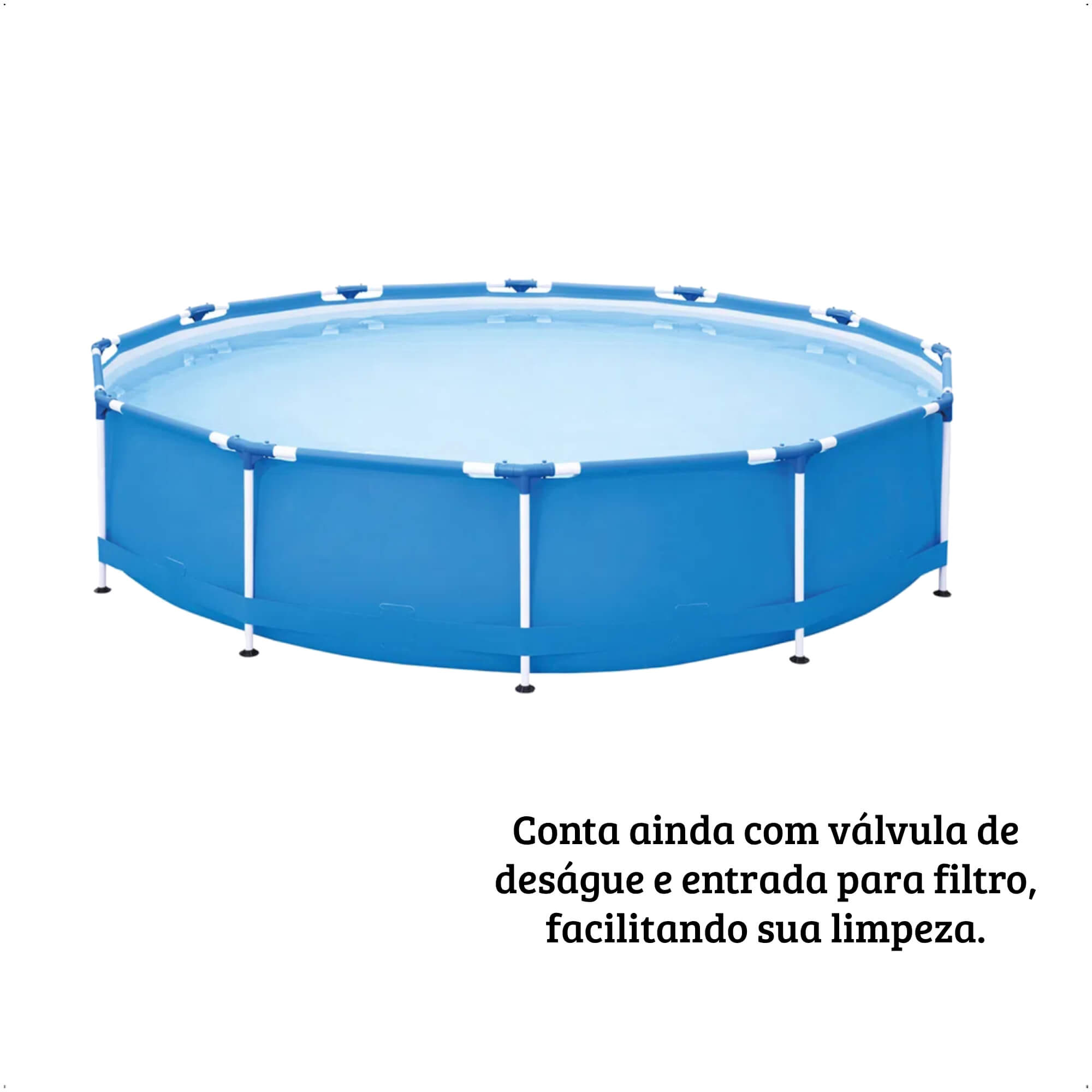 Piscina Estruturada PVC 7000 Litros Cor Azul com Kit Reparo MOR - 001046