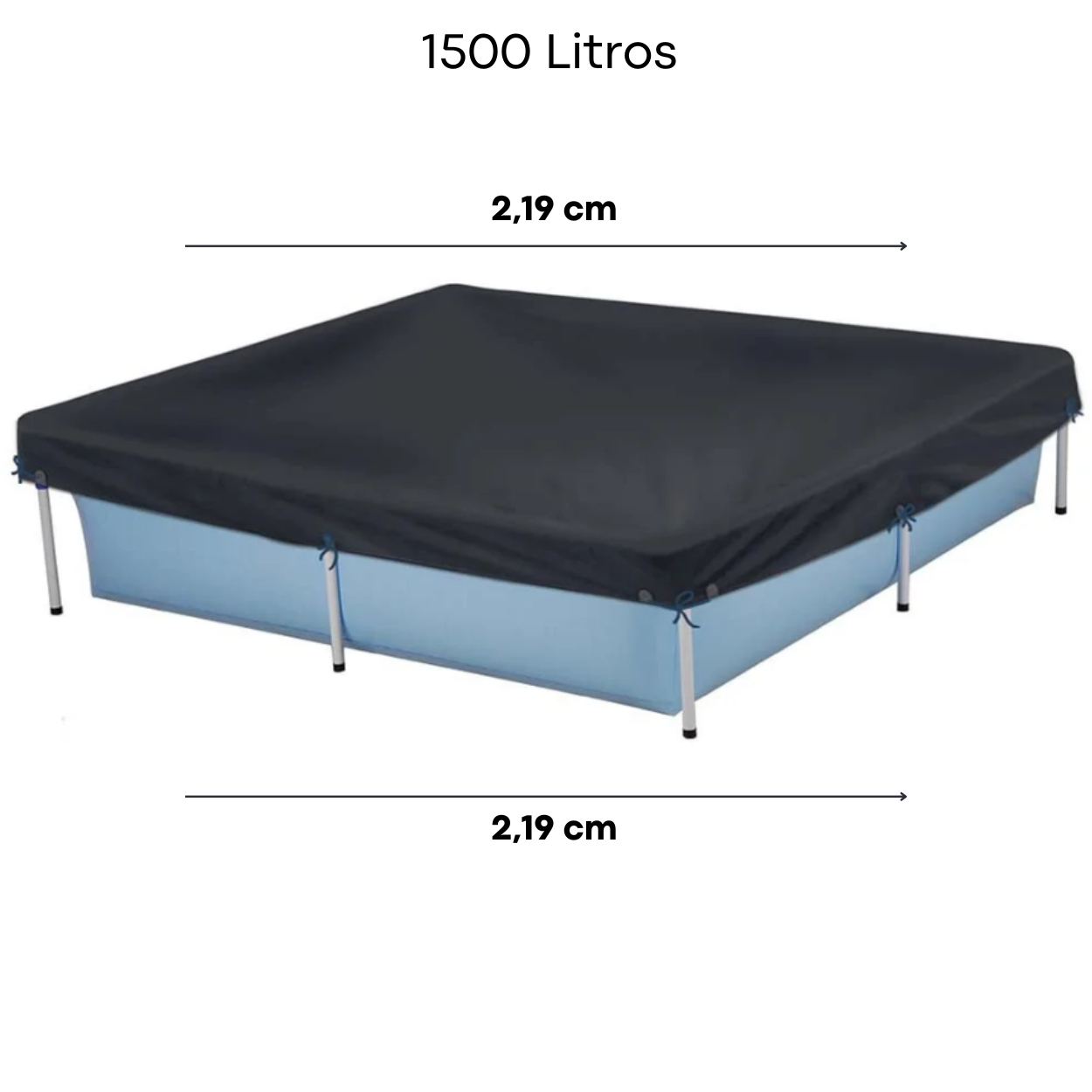 Capa para Piscina Estruturada de 1500 Litros Preta - MOR 001403