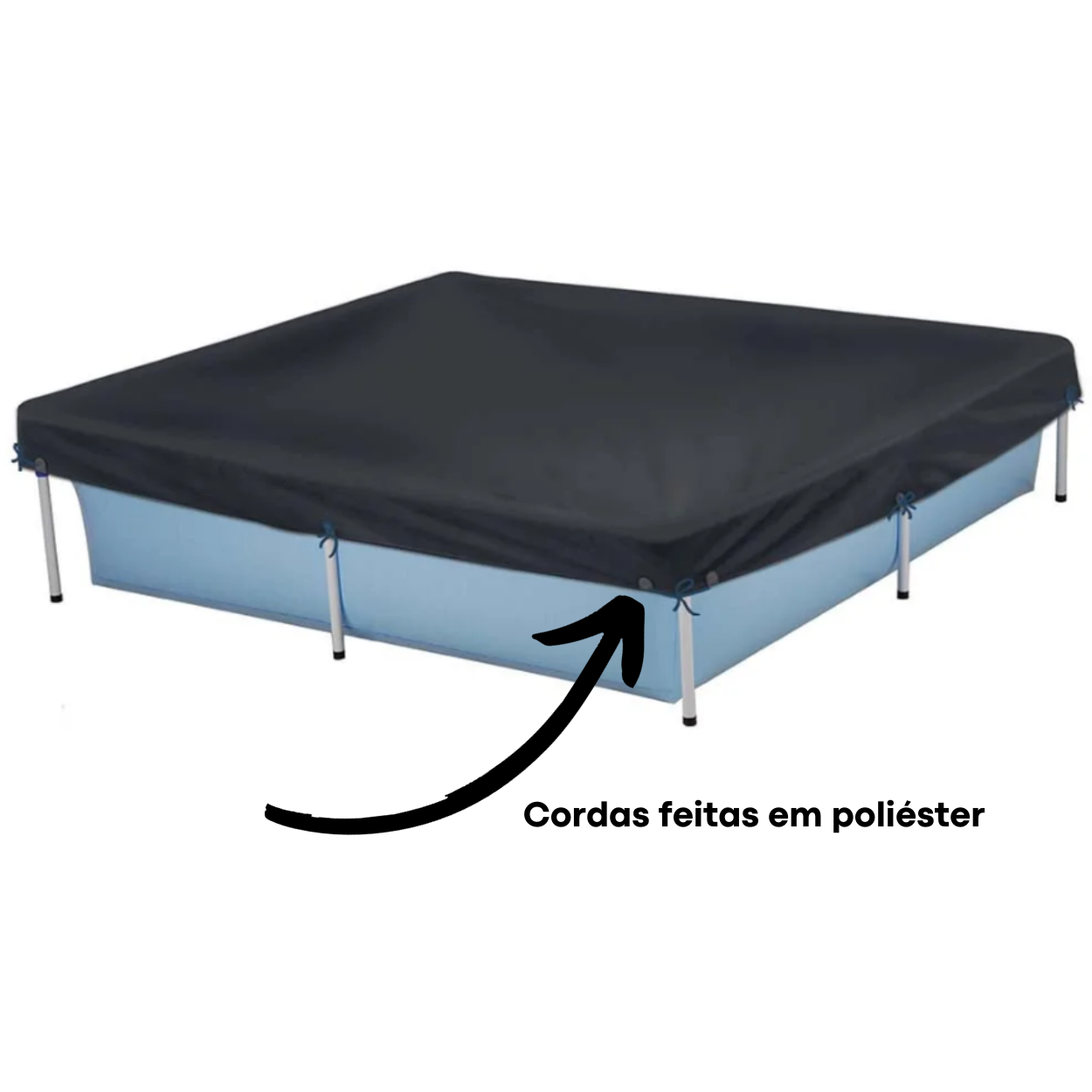 Capa para Piscina Estruturada de 1500 Litros Preta - MOR 001403