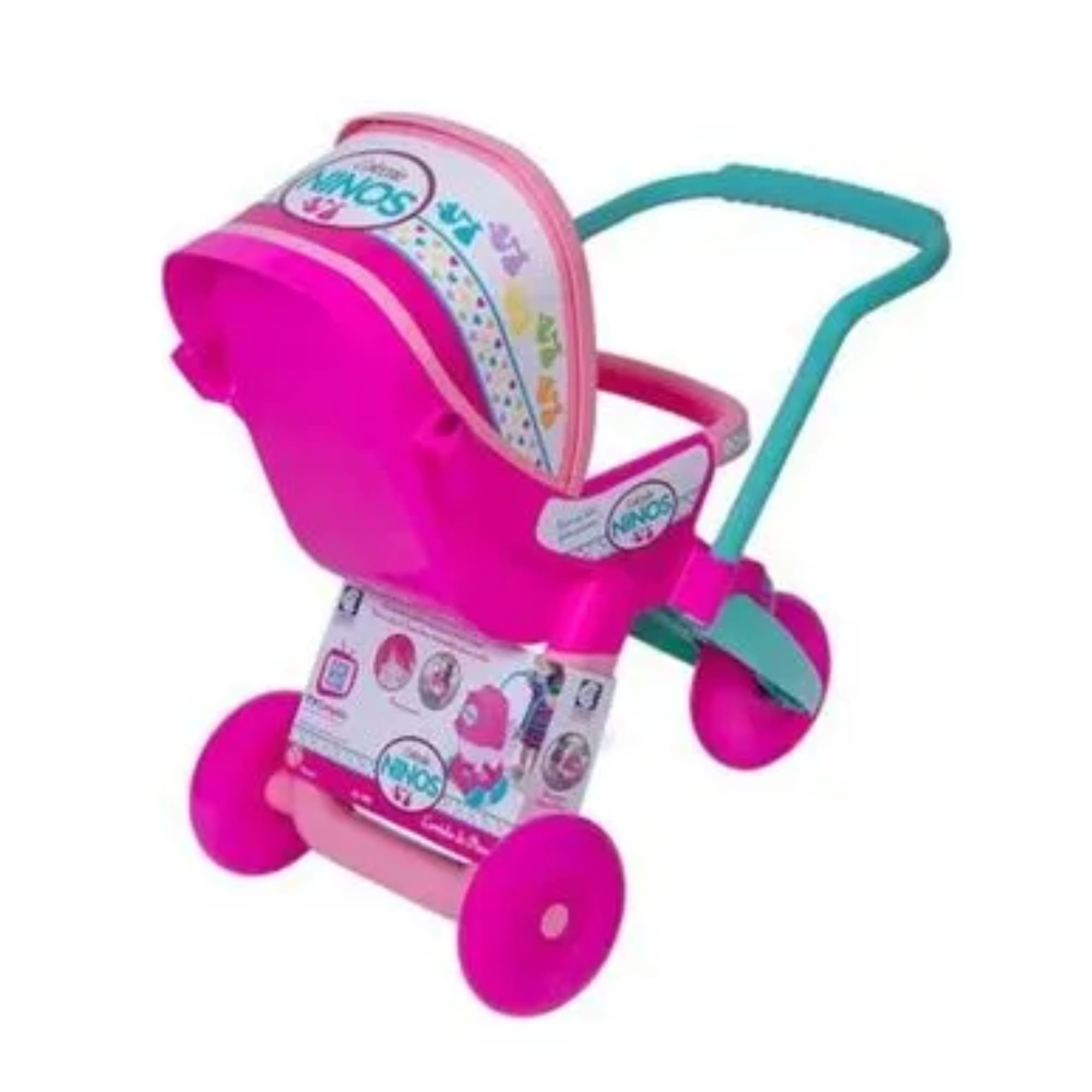 Brinquedo Carrinho de Bebê para Boneca Baby Ninos Rosa Recomendado Crianças +3 Anos Cotiplás-2284