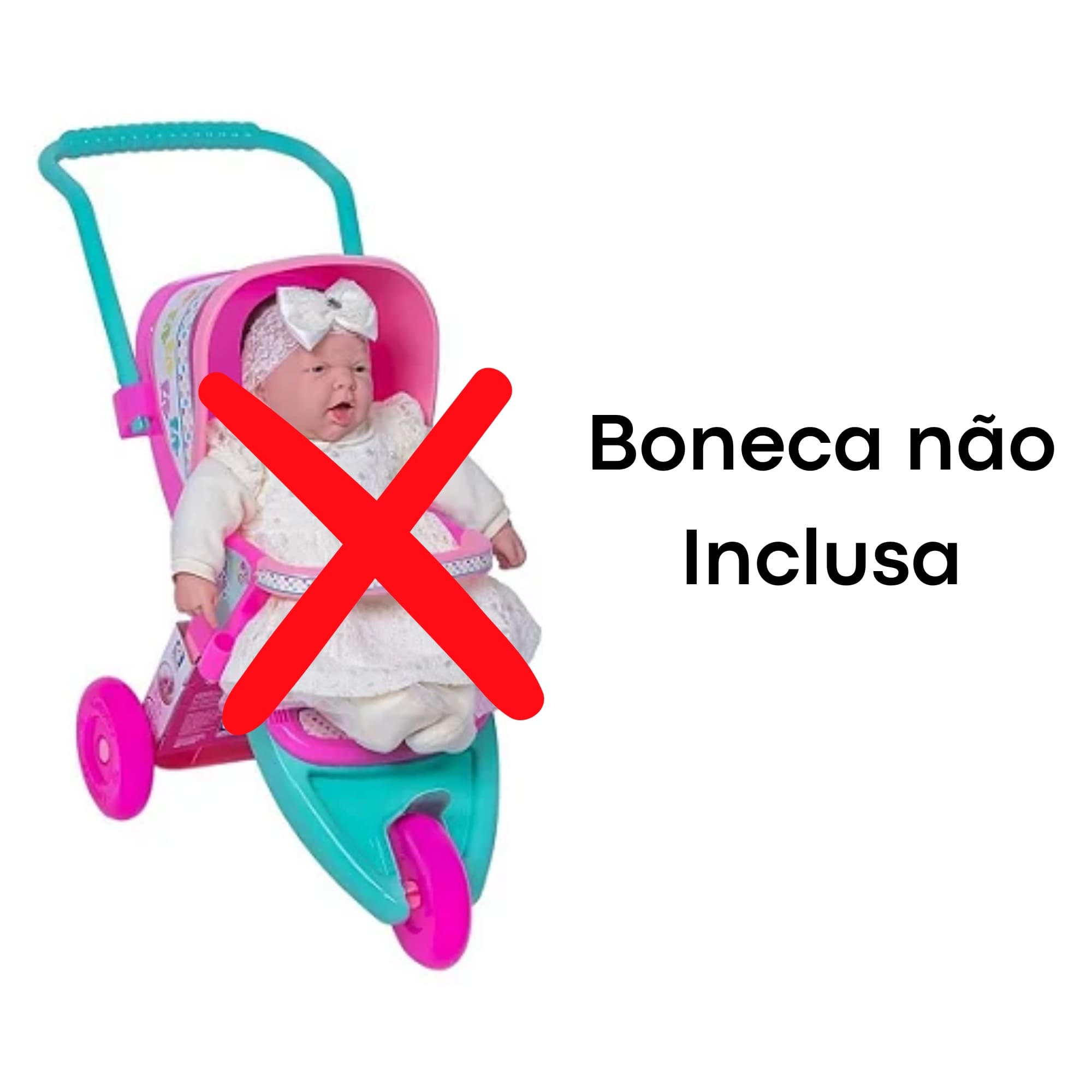 Brinquedo Carrinho de Bebê para Boneca Baby Ninos Rosa Recomendado Crianças +3 Anos Cotiplás-2284
