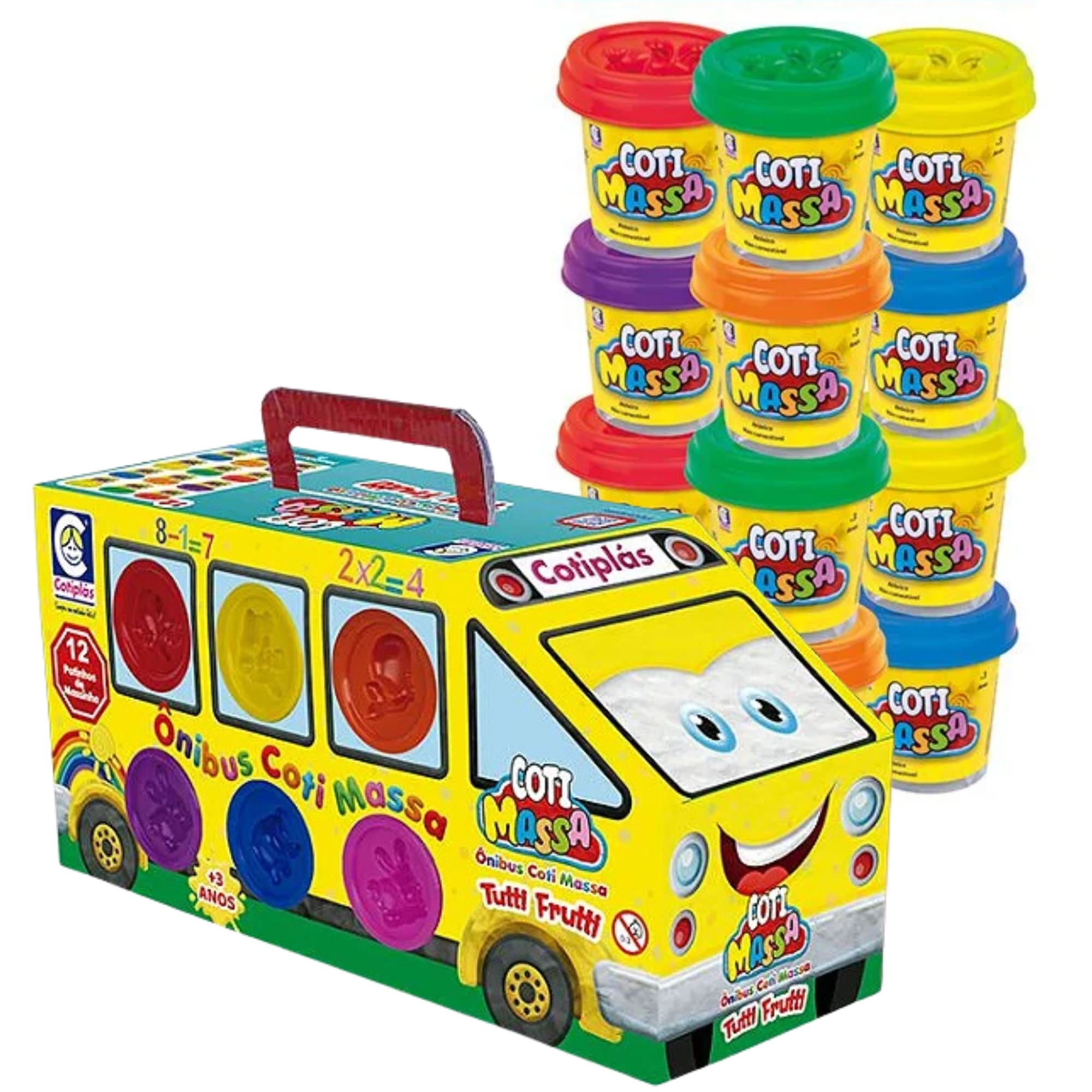 Brinquedo Massinha Modelar Coti Massa Tutti Frutti  Embalagem de Ônibus Cotiplás - 2639