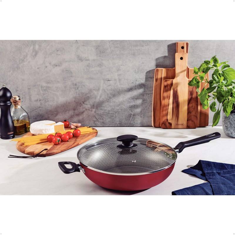 Panela Wok Tramontina Loreto Alumínio Antiaderente Starflon Max Grafite 28cm 3,3L - 20394028