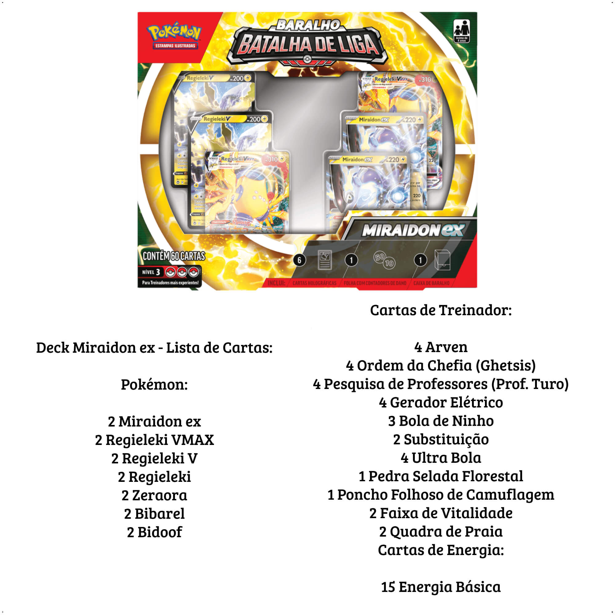 Pokemon Estampas Ilustradas Deck Batalha De Liga Miraidon Ex Com 60 Cartas Copag - 33598
