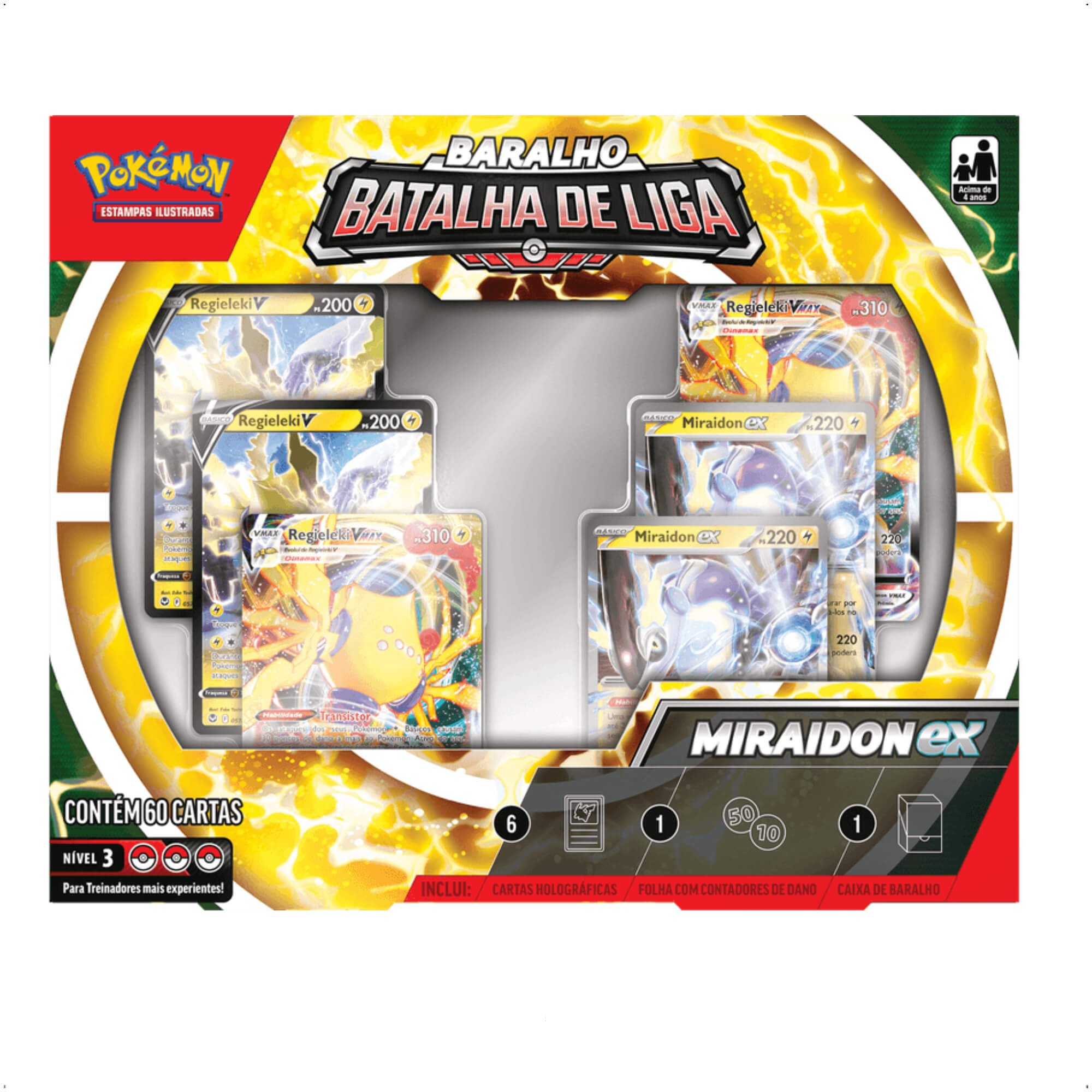 Pokemon Estampas Ilustradas Deck Batalha De Liga Miraidon Ex Com 60 Cartas Copag - 33598