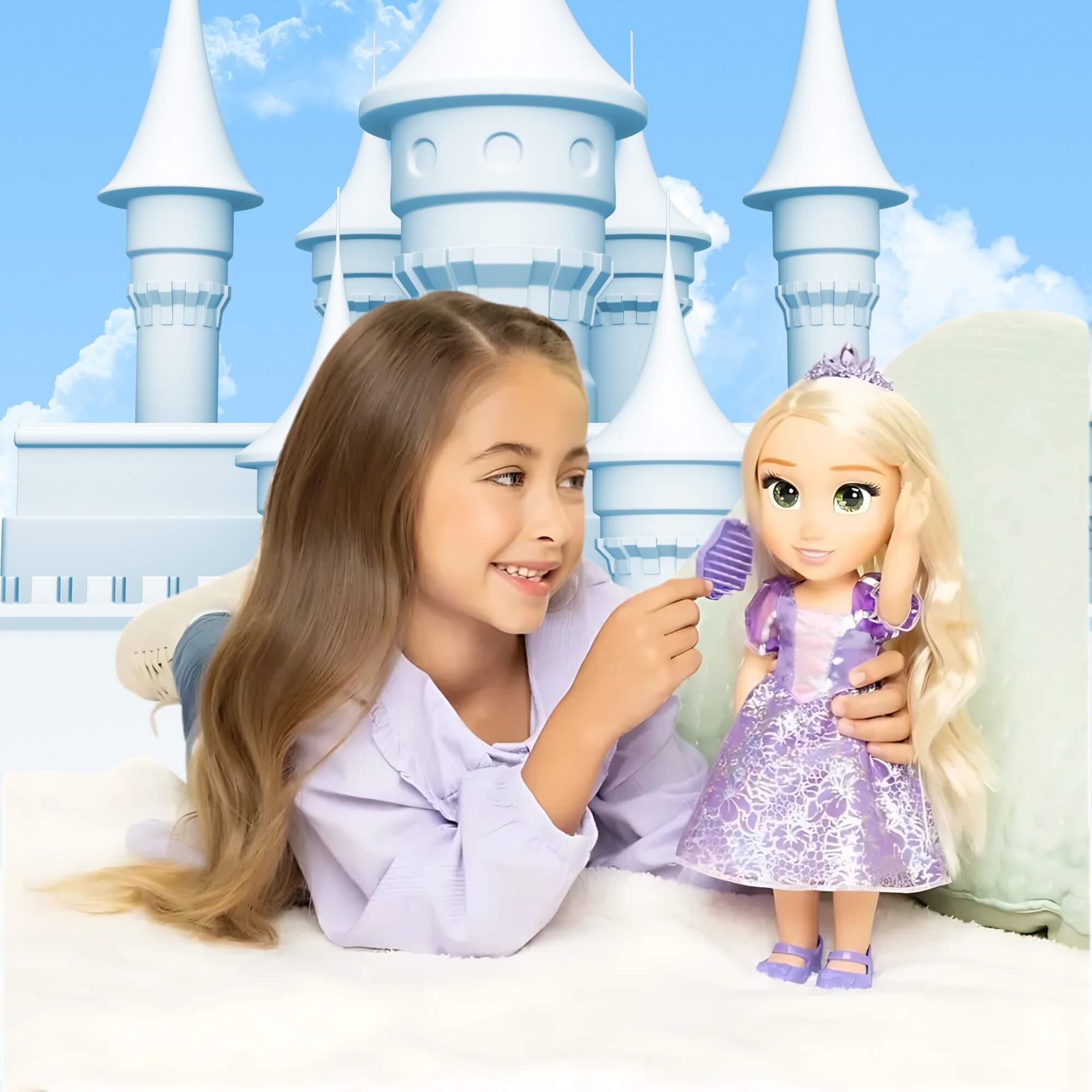 Brinquedo Infantil Boneca Princesa Disney Rapunzel 38cm Multikids - BR1919
