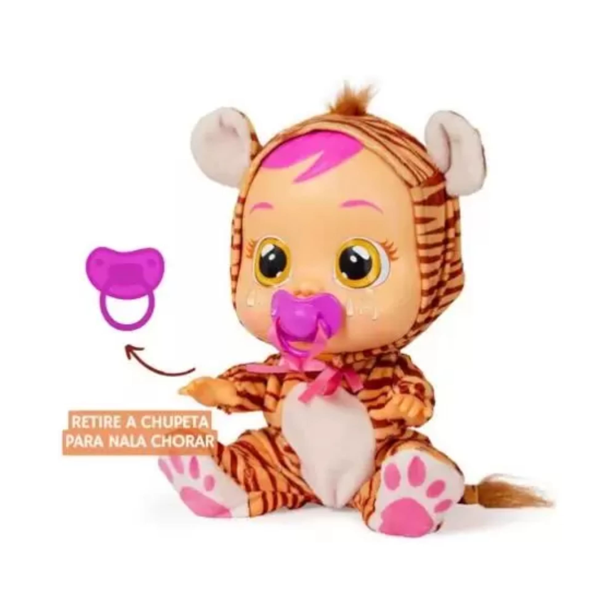 Boneca CryBabies Fantasy Nala chora de Verdade Cor Laranja Multikids - BR2119