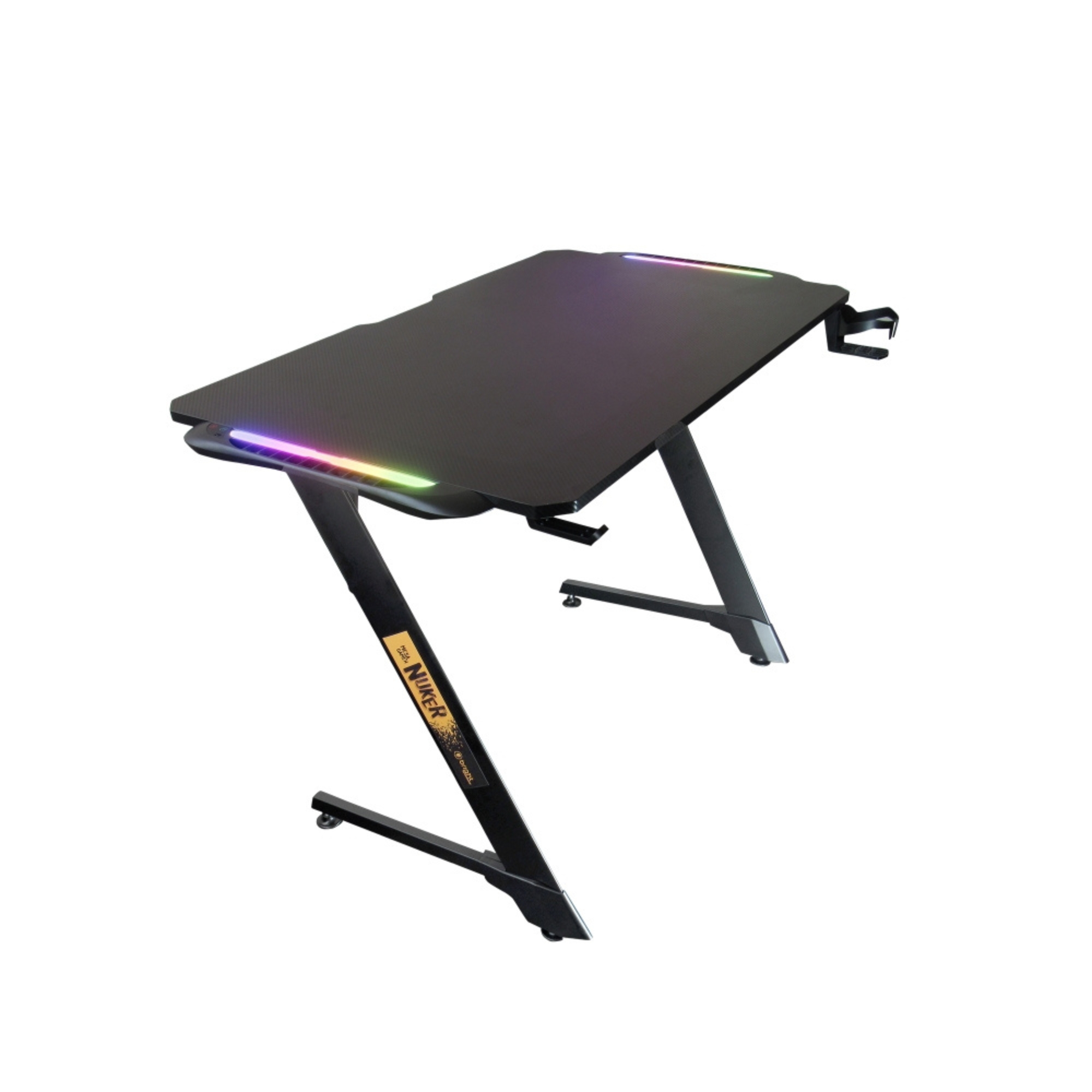 Mesa Gamer Nuker LED RGB c/ Mouse Pad e Suporte até 120kg MG001 - BRIGHT