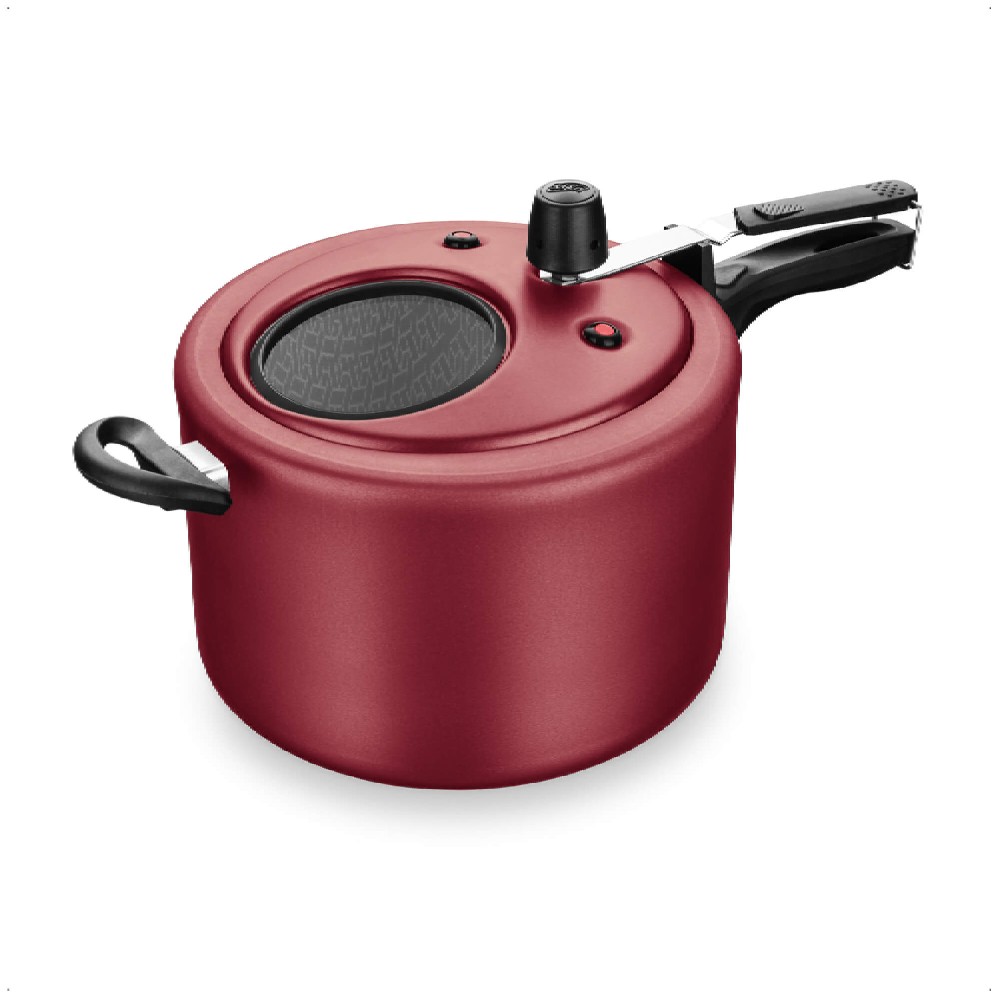 Panela de Pressão Cereja Visor de Vidro Fechamento Interno 8L de Alumínio Antiaderente MTA 6035i