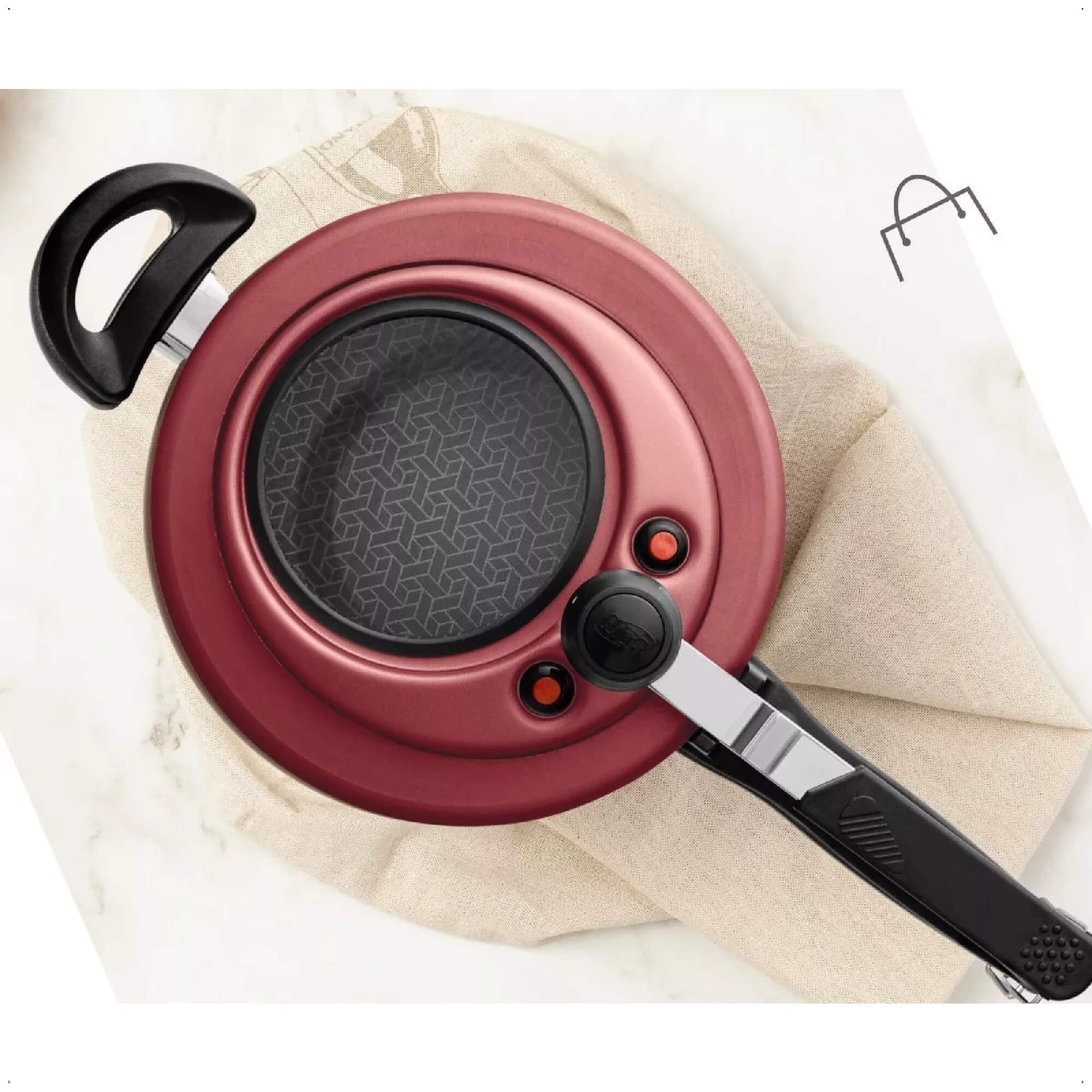 Panela de Pressão Cereja Visor de Vidro Fechamento Interno 8L de Alumínio Antiaderente MTA 6035i