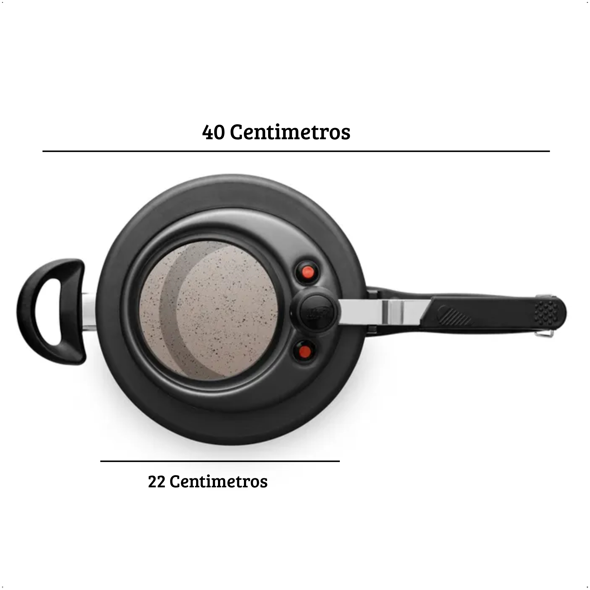 Panela de Pressão Preto Visor de Vidro Superior 4,5L de Alumínio com Antiaderente MTA 8497