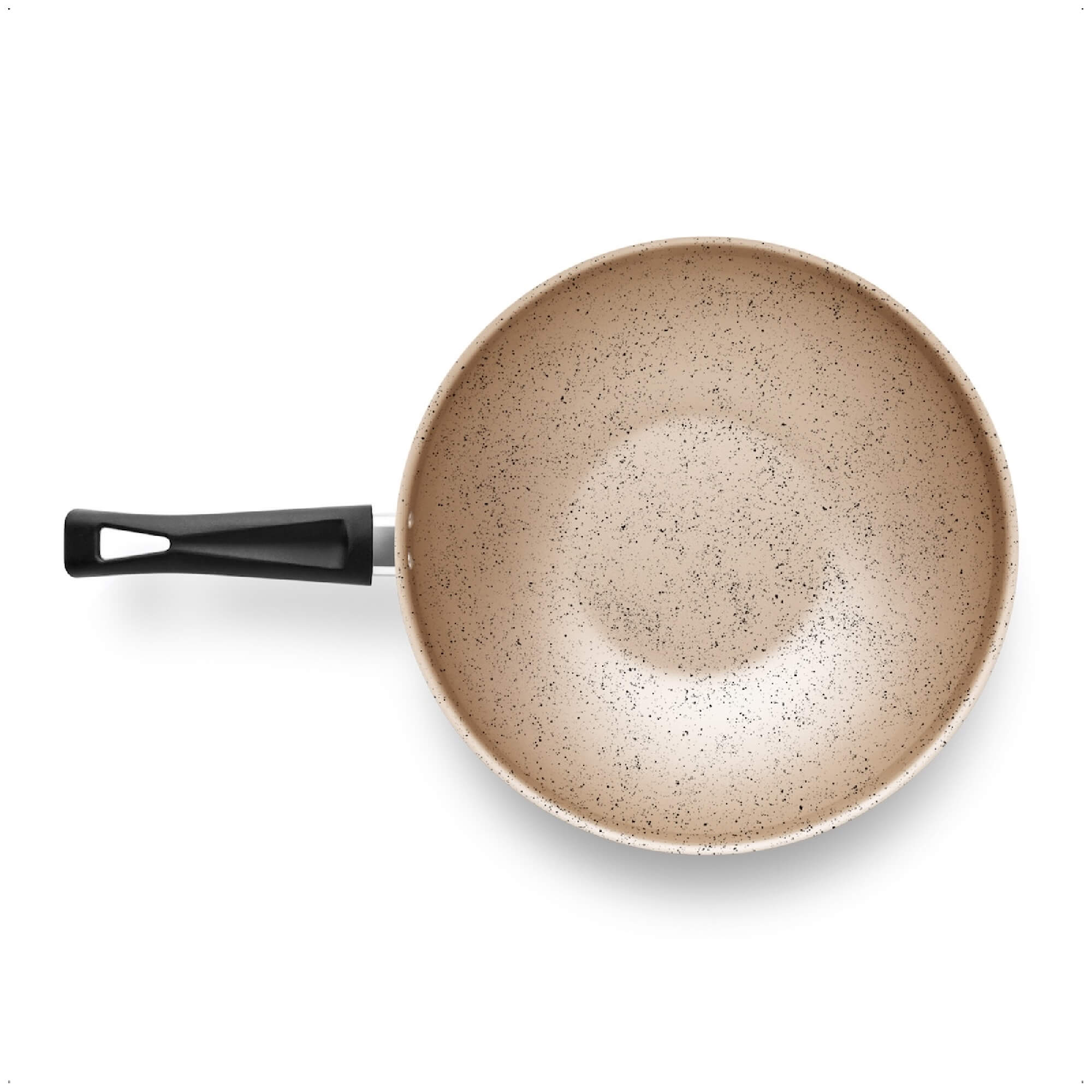 Panela Wok 2,8 Litros N24 de Alumínio com Antiaderente Preto/Bege MTA - 8502