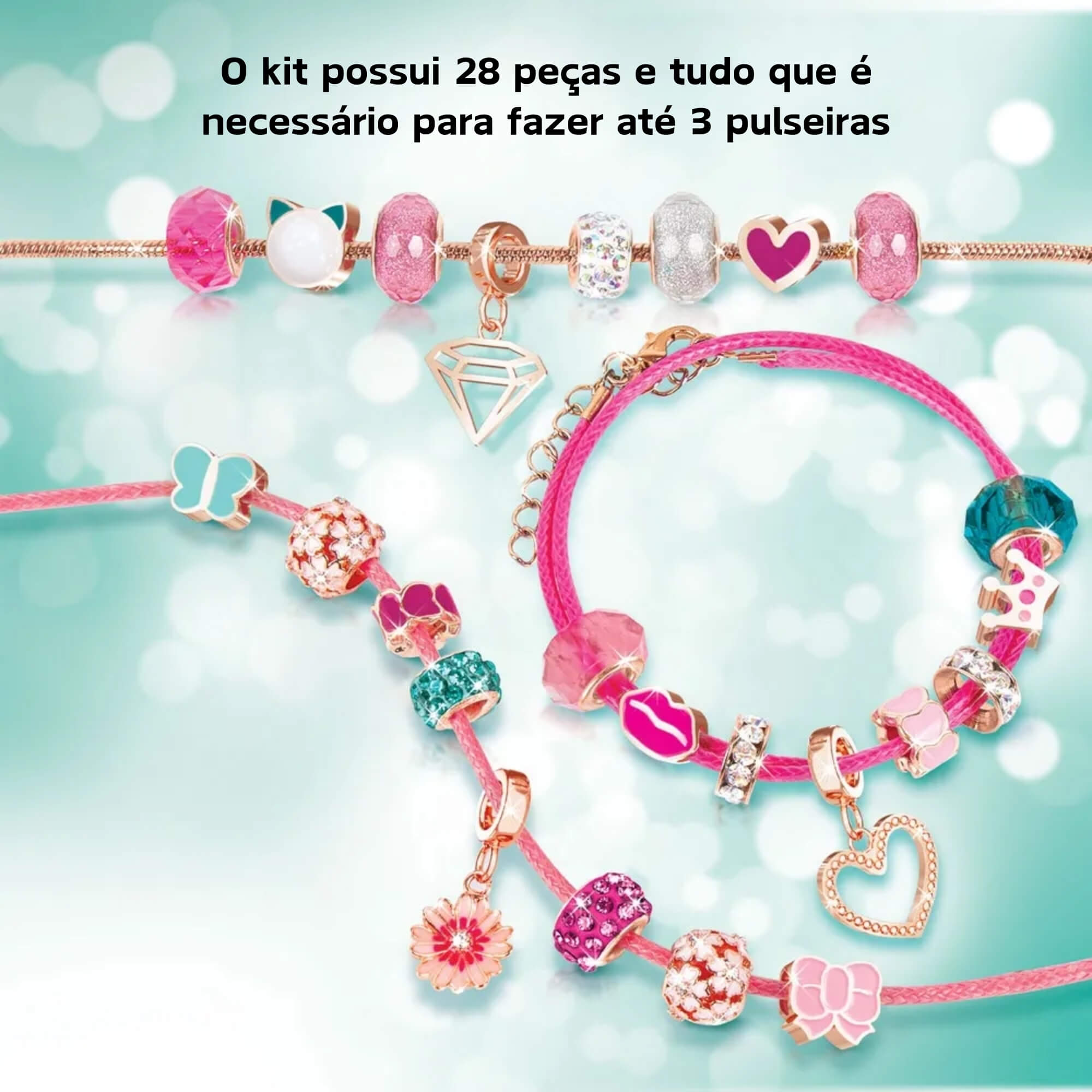 Brinquedo Crie suas próprías joias my style by make it real think pink Multikids BR2004