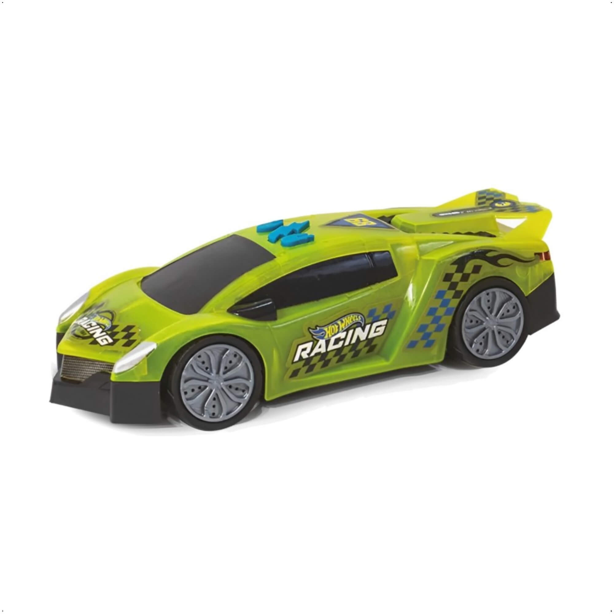 Carrinho Speed Car Hot Wheels com 22cm verde ou azul(sortido) Com Som e Com Luz Multikids BR2086