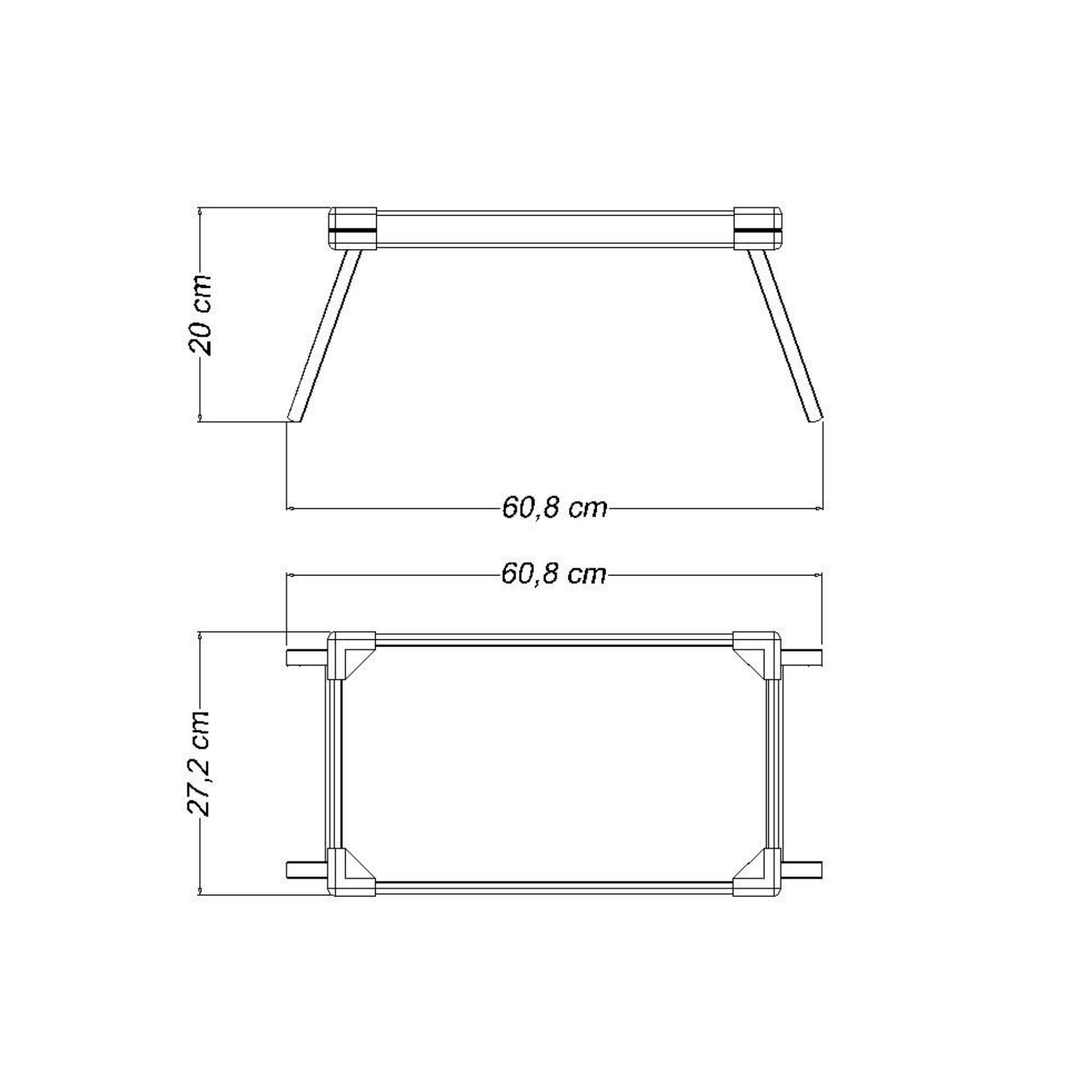 Bandeja De Servir De Madeira De Pinus Modelo Small Com Cantoneira Branca Tramontina 91394108