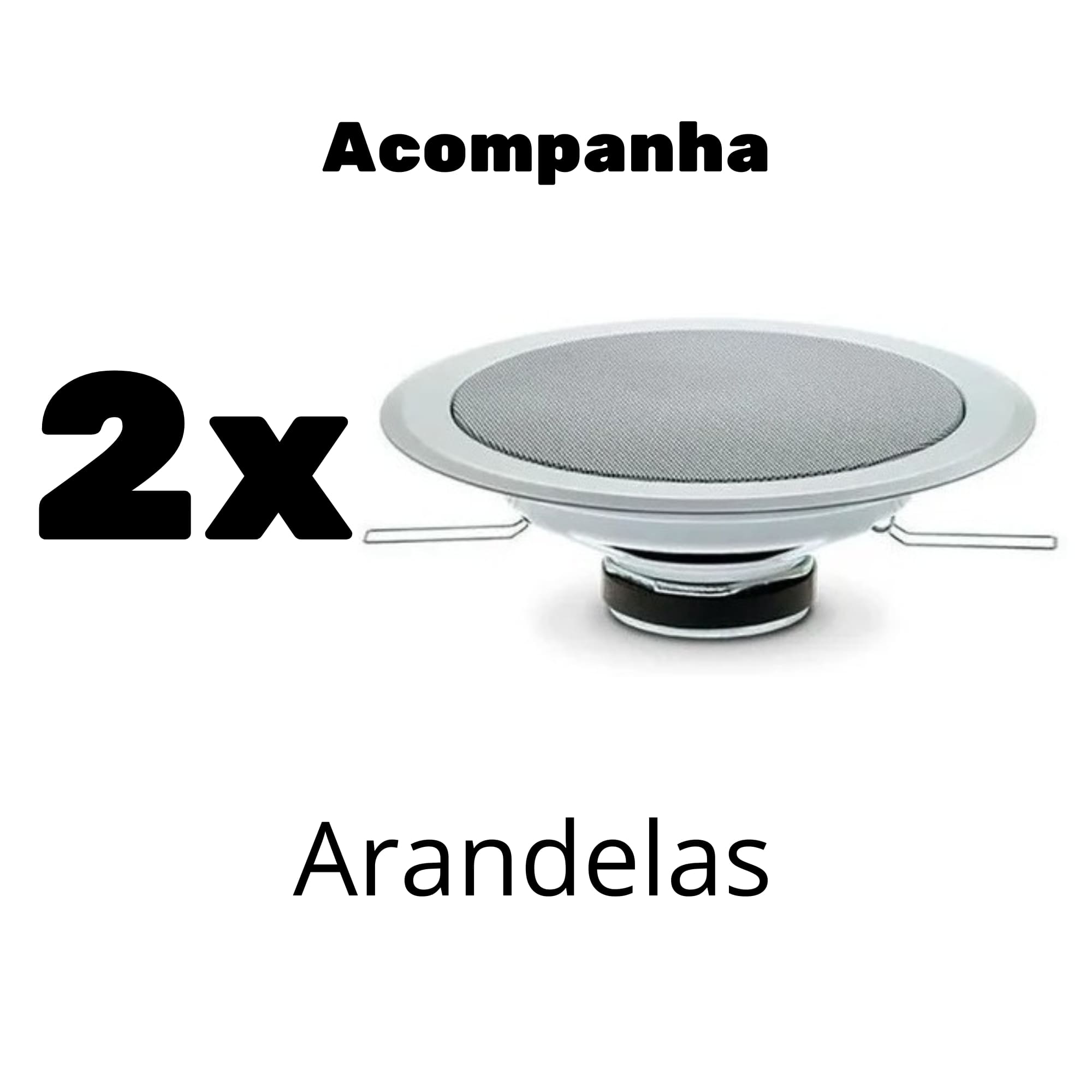 Kit Par Arandelas coaxiais redondas brancas de 6 polegadas 25w RMS 8 OHMS LeSon - 2LS00078B