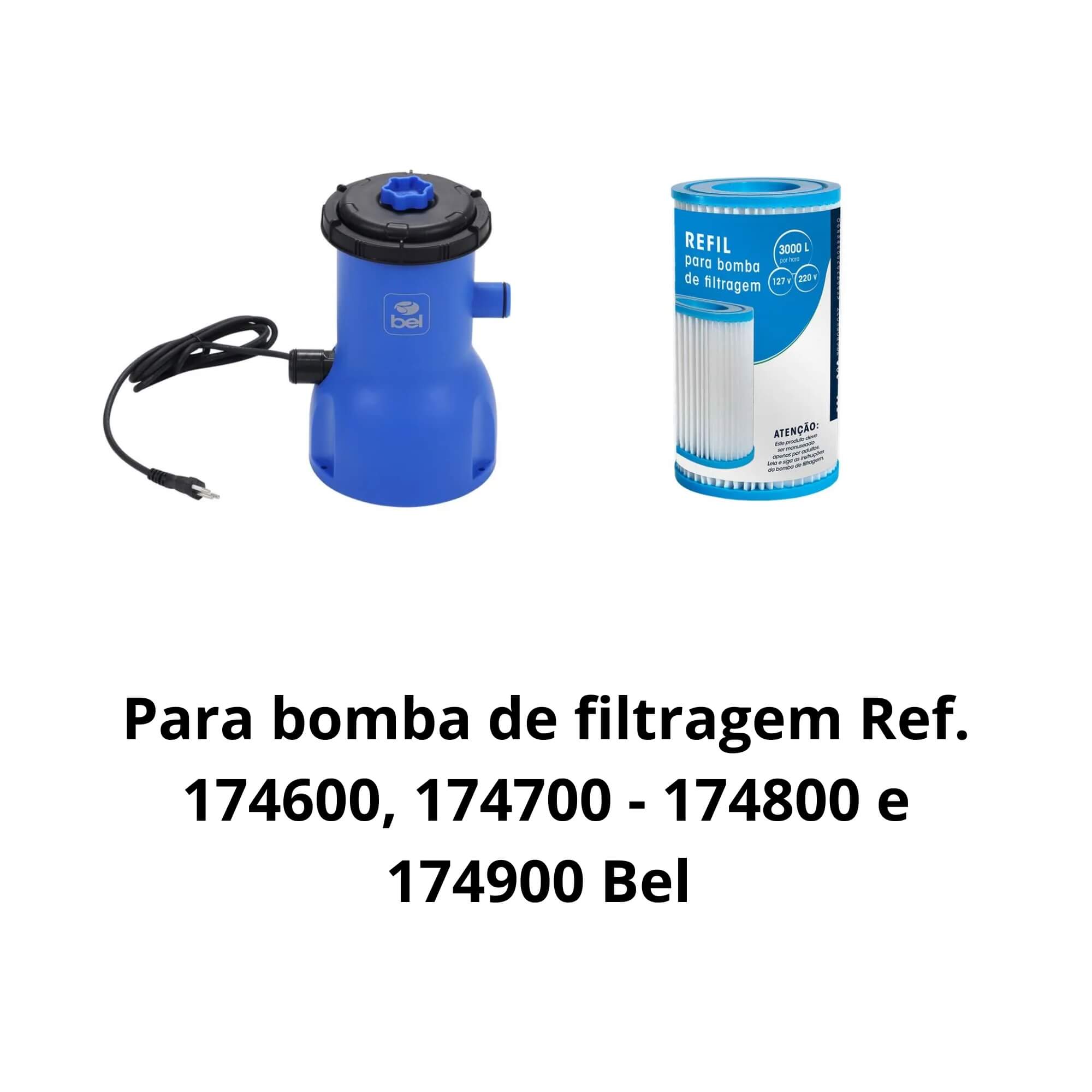 Refil Bomba De Filtragem 3028 L/h Vazão Bivolt 220v 110v (P55) BEL 175800