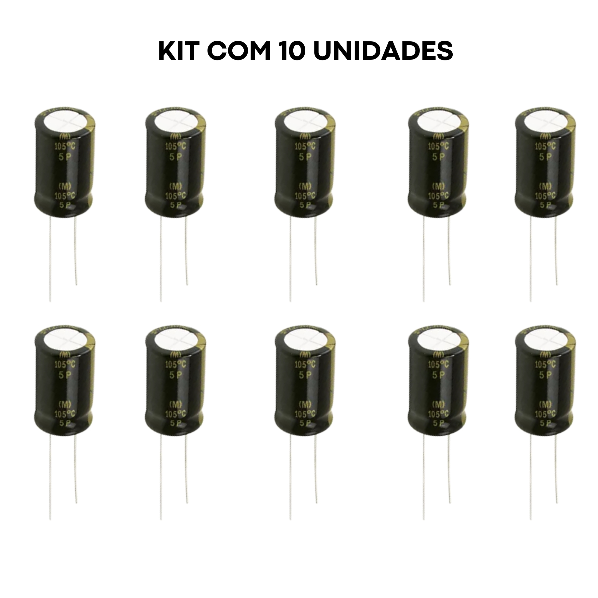 COMP Kit 10 Capacitores Condensador Eletrolítico 22K x 250V polarizado para Corneta Permak - 147/J