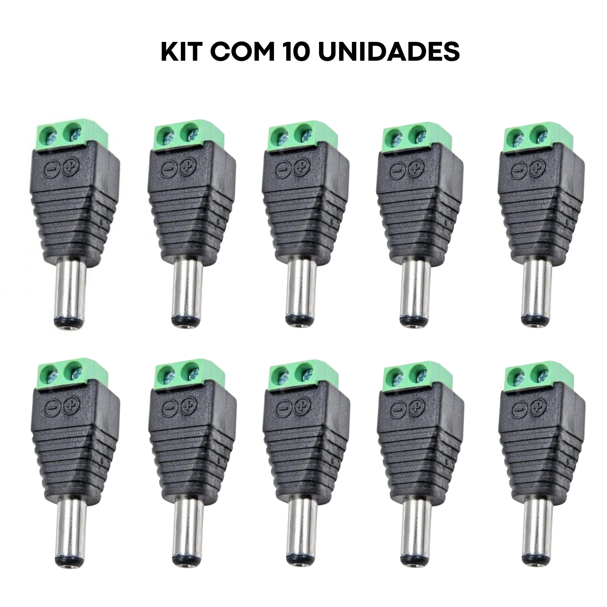 COMP KIT 10 Conector P4 Energia Borne Terminal Macho