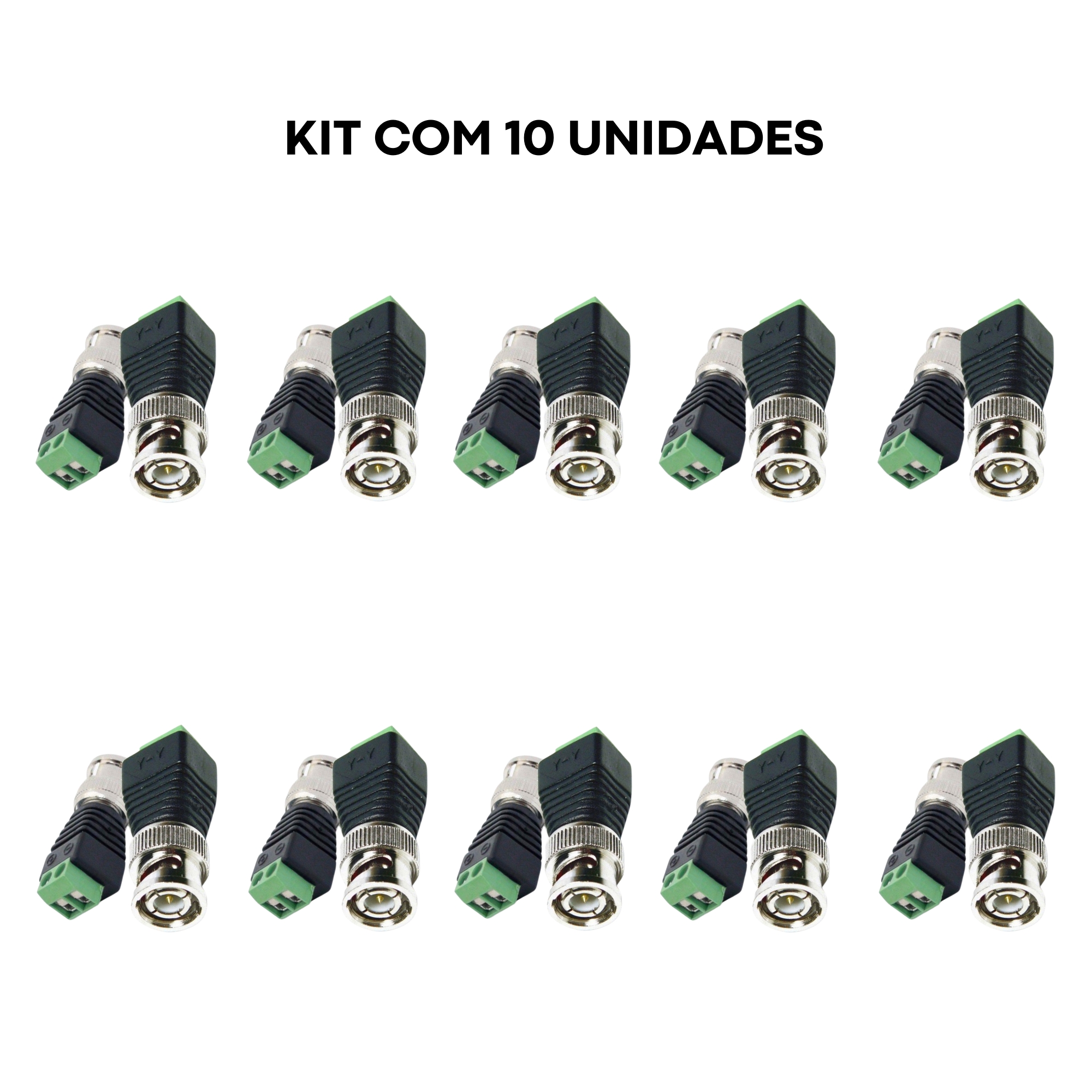 COMP KIT 10 Conectores BNC Macho para Borne BNC