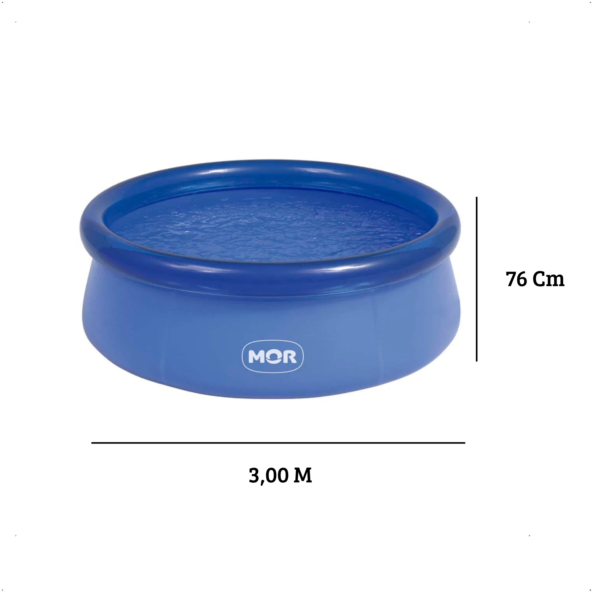 COMP Piscina Borda Inflável PVC 4600 Litros Com Kit Reparo e Bomba de Ar para Inflar e Desinflar 2 bicos e Lona 4x4 Azul