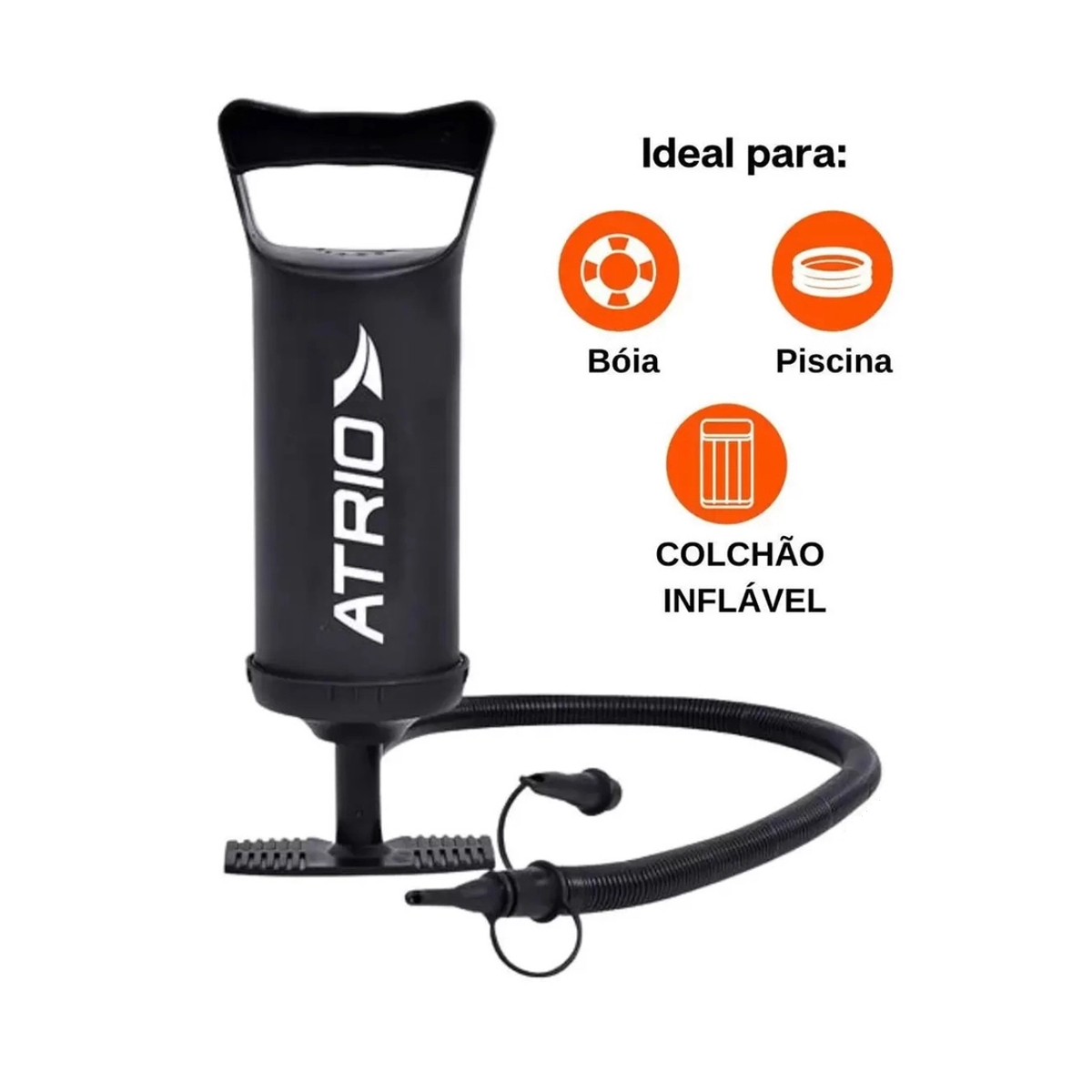COMP Piscina Borda Inflável PVC 4600 Litros Com Kit Reparo e Bomba de Ar para Inflar e Desinflar 2 bicos e Lona 4x4 Azul